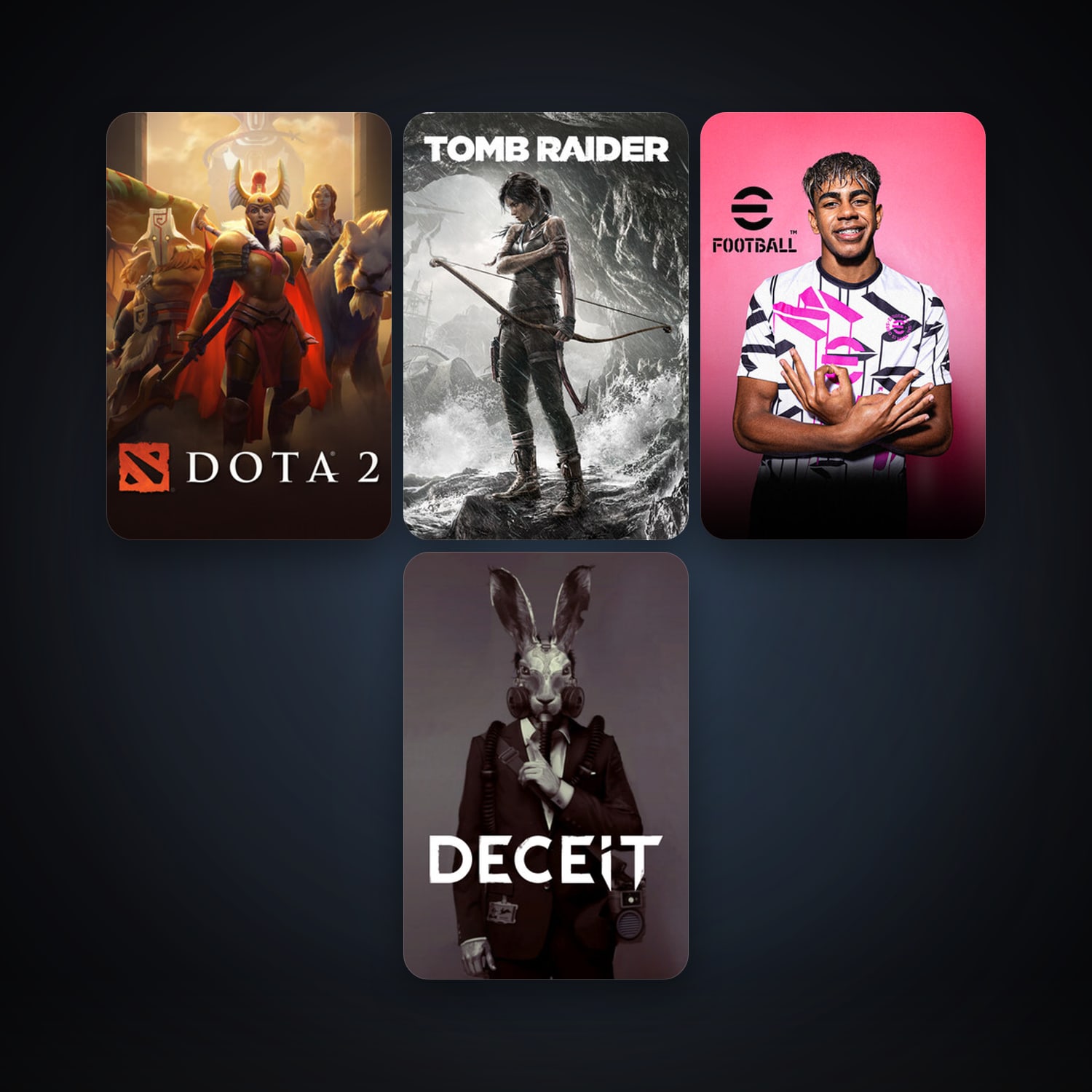 Dota 2 + Tomb Raider, 5 games, clean — HabibiAccounts