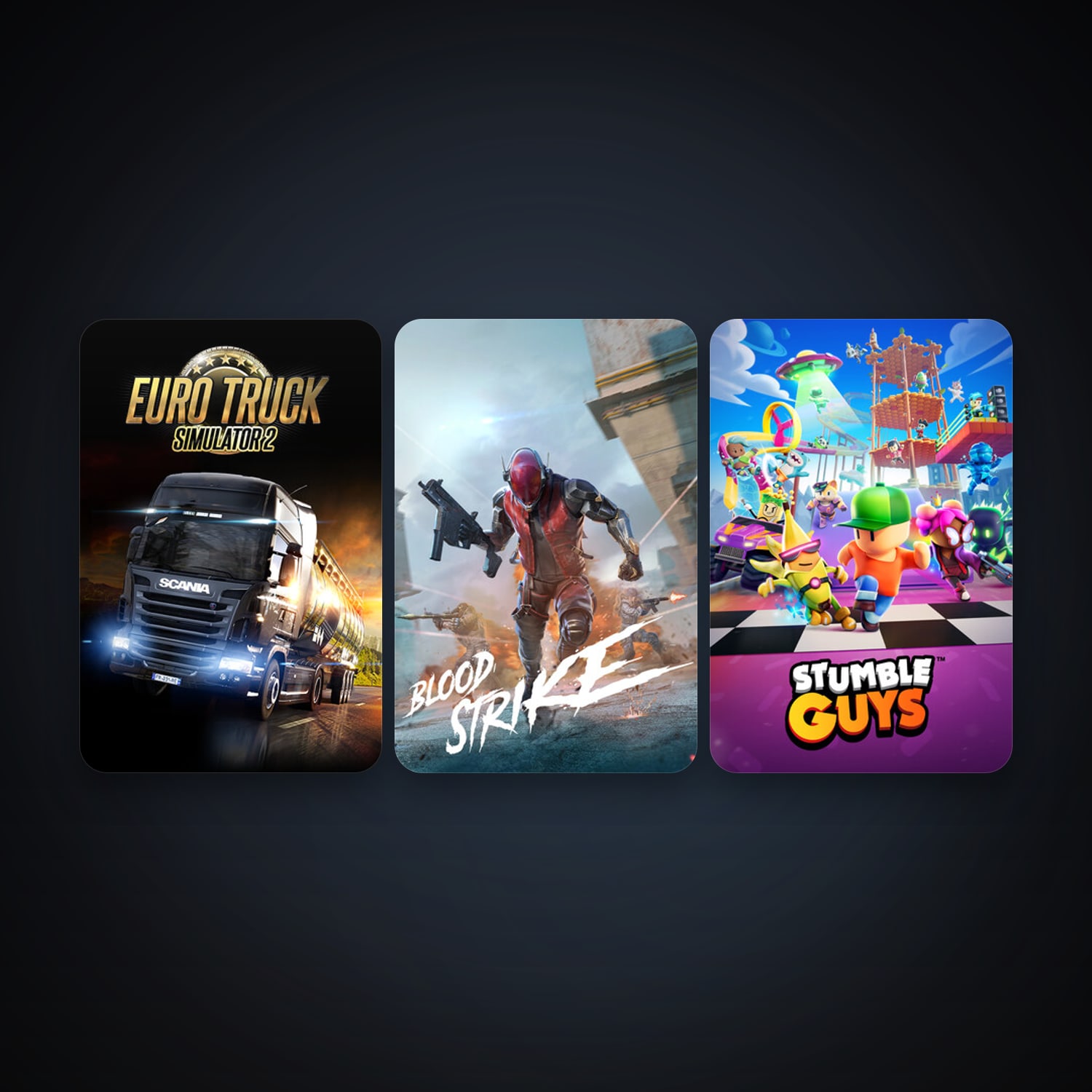 Euro Truck Simulator 2 + Stumble Guys, 7 games, clean — HabibiAccounts