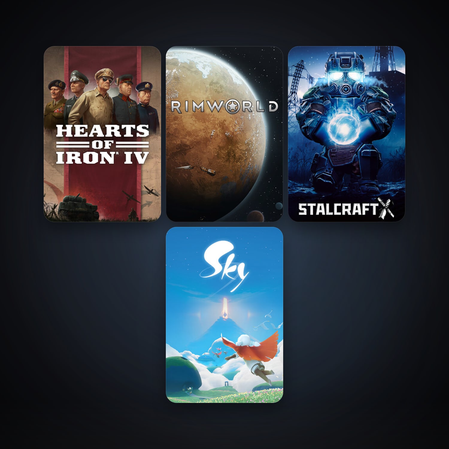 RimWorld + Hearts of Iron IV, 12 games, clean — HabibiAccounts