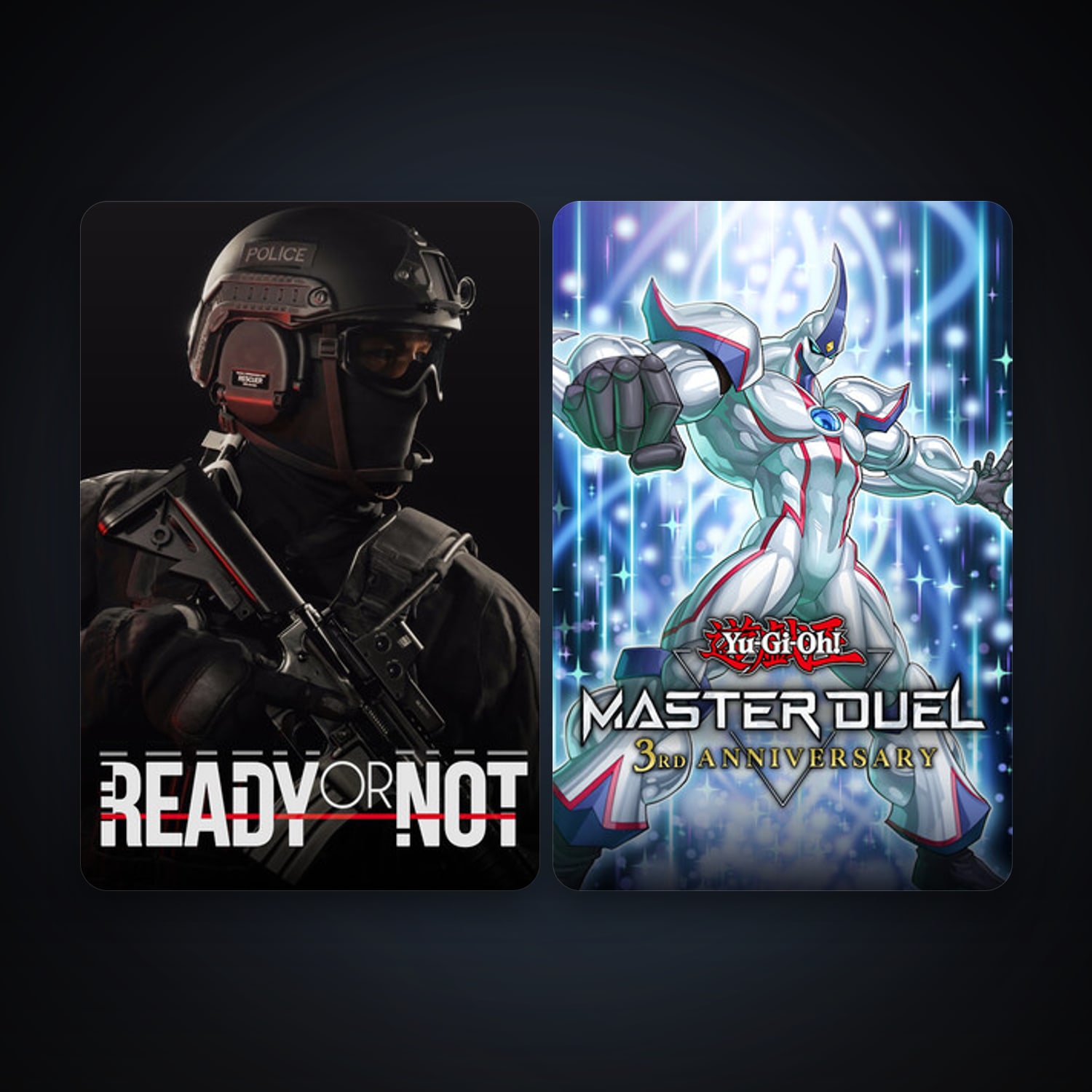 Ready or Not + Yu-Gi-Oh! Master Duel, 2 games, clean — HabibiAccounts