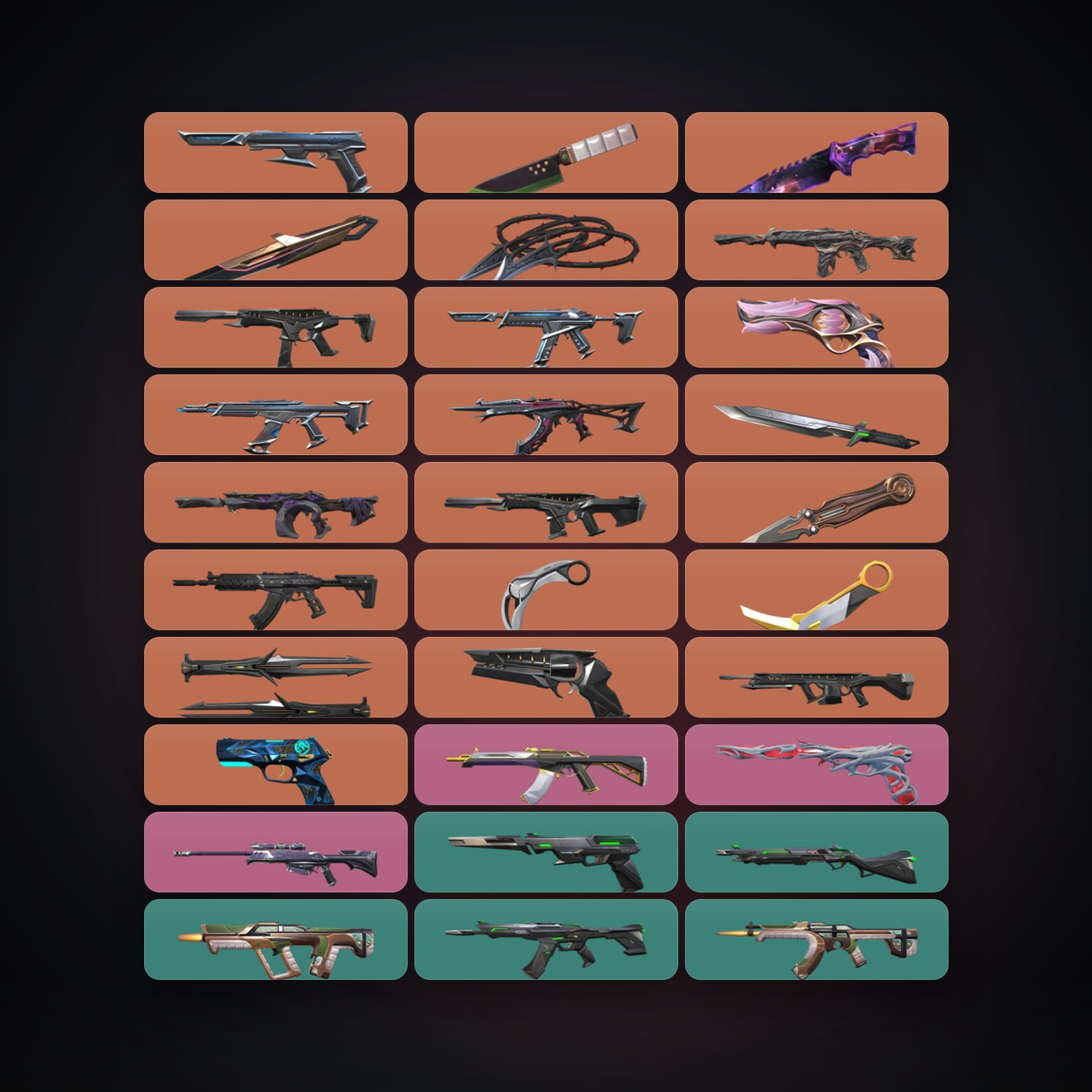 LA Silver 3 locker — 9 knives, 48 skins, lvl 70 — HabibiAccounts