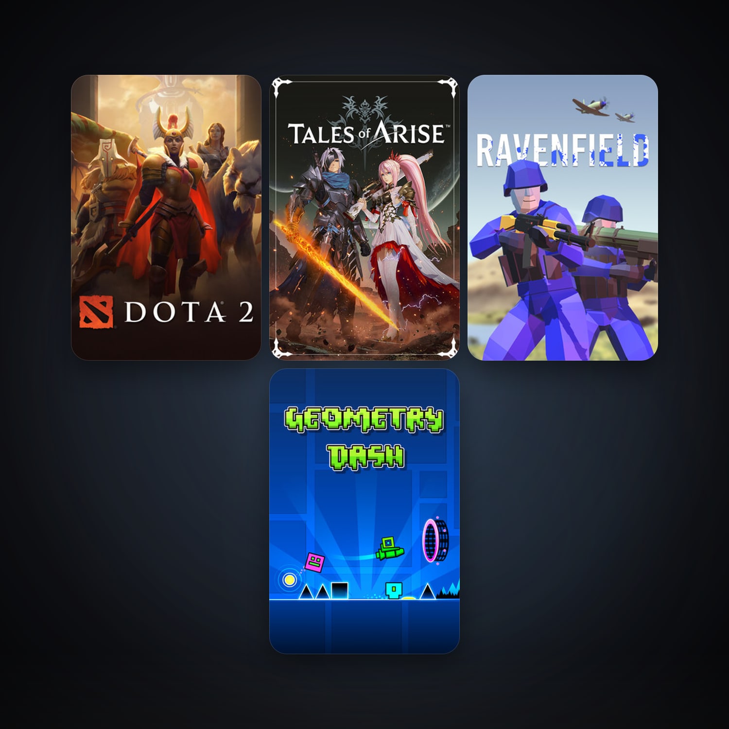Dota 2 + Geometry Dash, 7 games, clean — HabibiAccounts