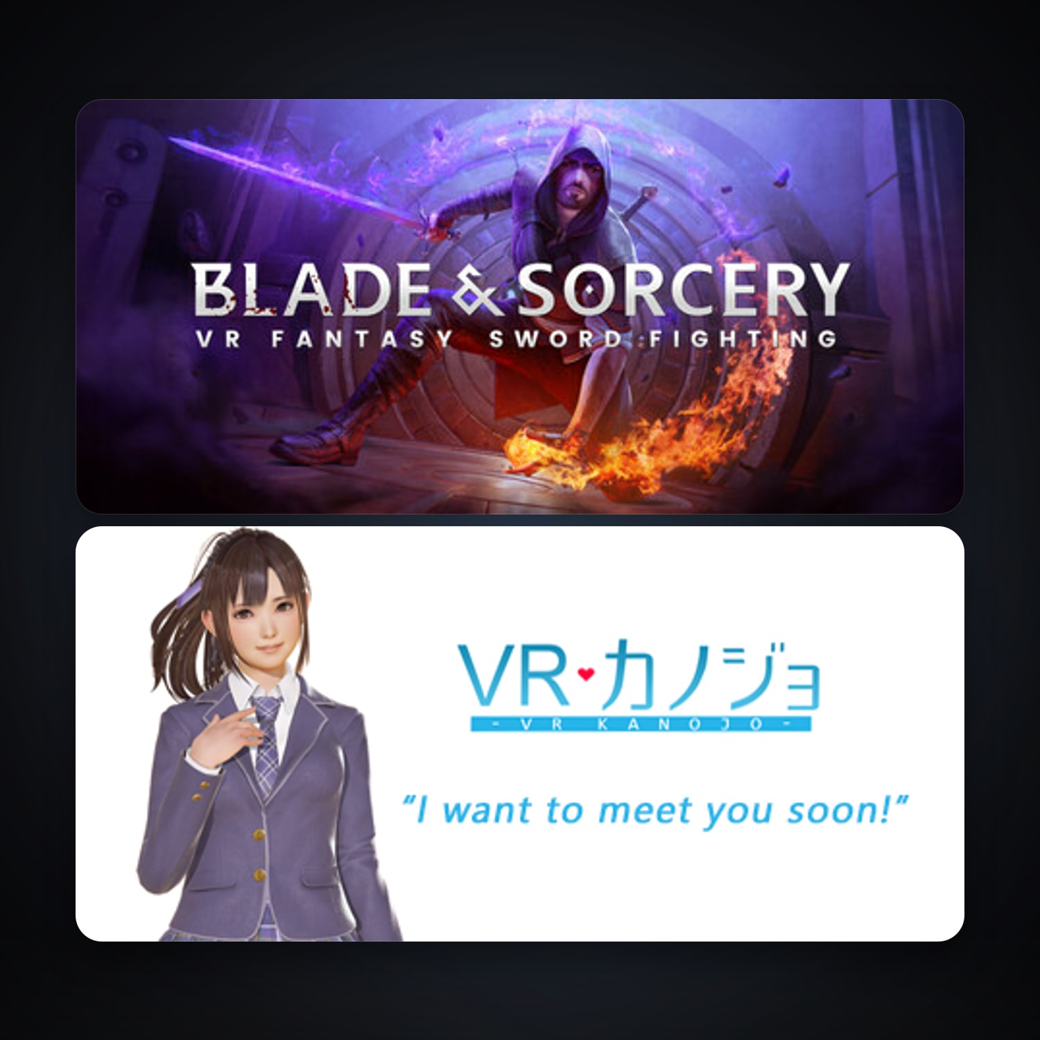 Blade and Sorcery + VR Kanojo / VRカノジョ, 2 games, clean — HabibiAccounts