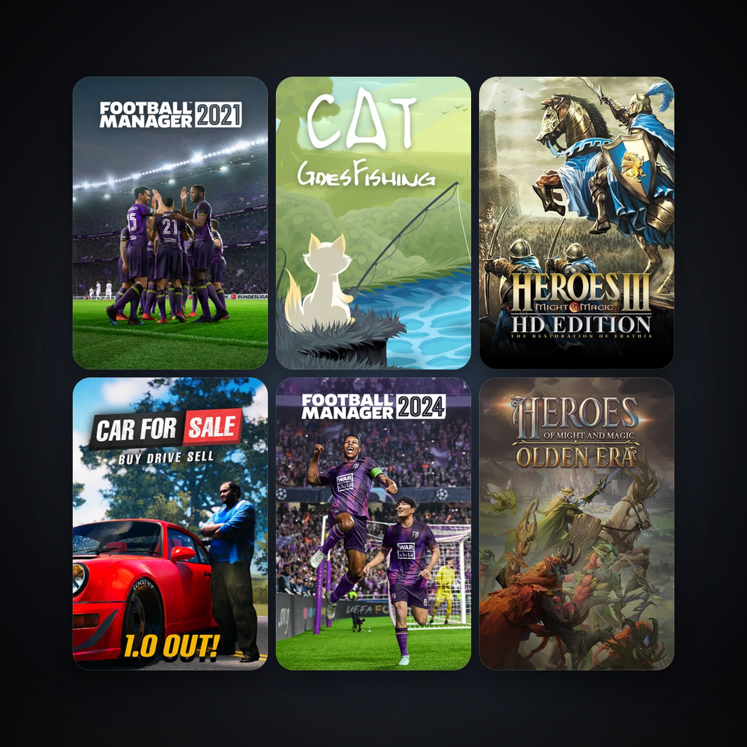 Heroes of Might & Magic III - HD Edition + Cat Goes Fishing, 10 games, clean — HabibiAccounts