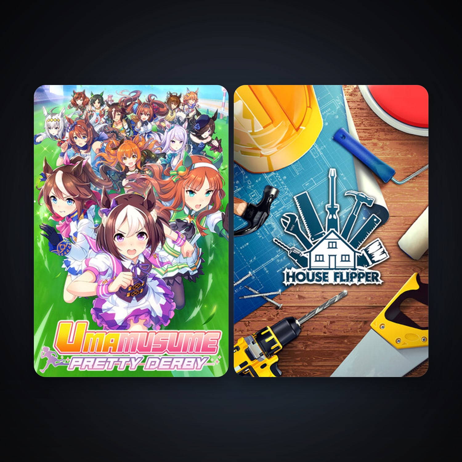 House Flipper + Umamusume: Pretty Derby, 4 games, clean — HabibiAccounts