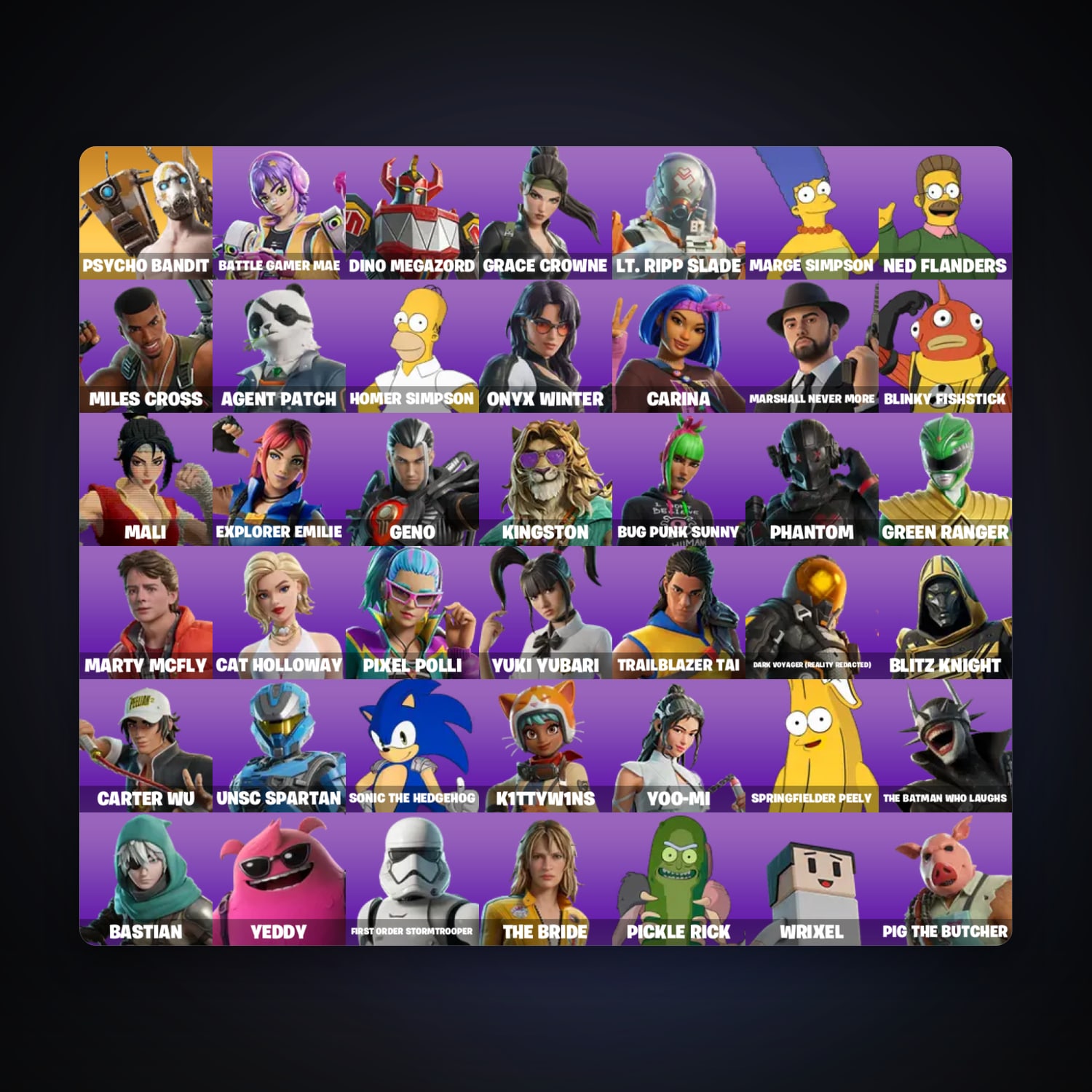 Fortnite account with Marshall Never More & Battle Gamer Mae — 43 skins — 1K V-Bucks — lvl 1202 — HabibiAccounts