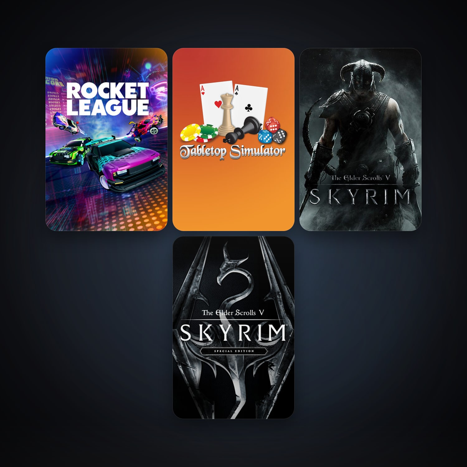 The Elder Scrolls V: Skyrim + Rocket League, 4 games, clean — HabibiAccounts