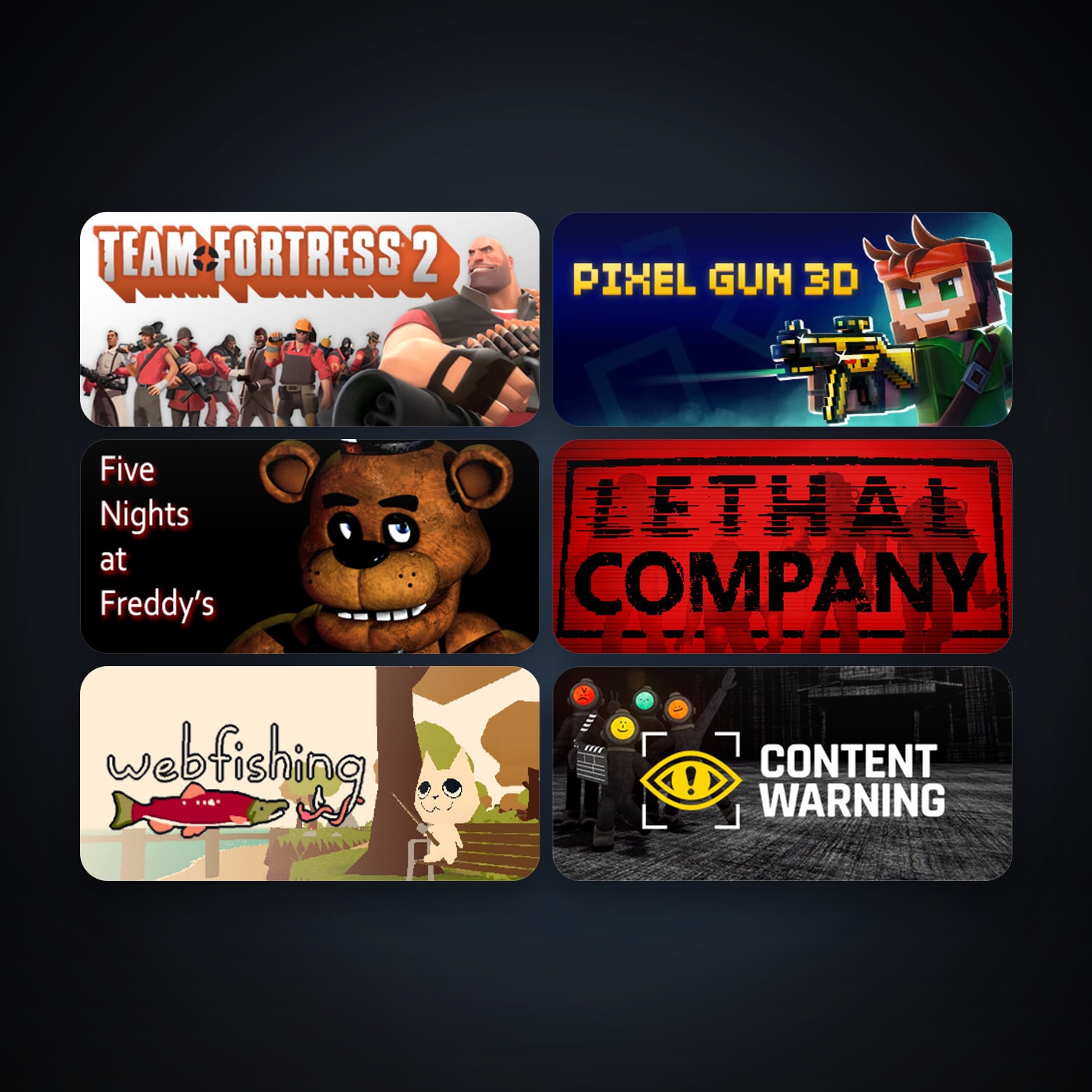 Team Fortress 2 + Five Nights at Freddy's, 8 games, clean — HabibiAccounts
