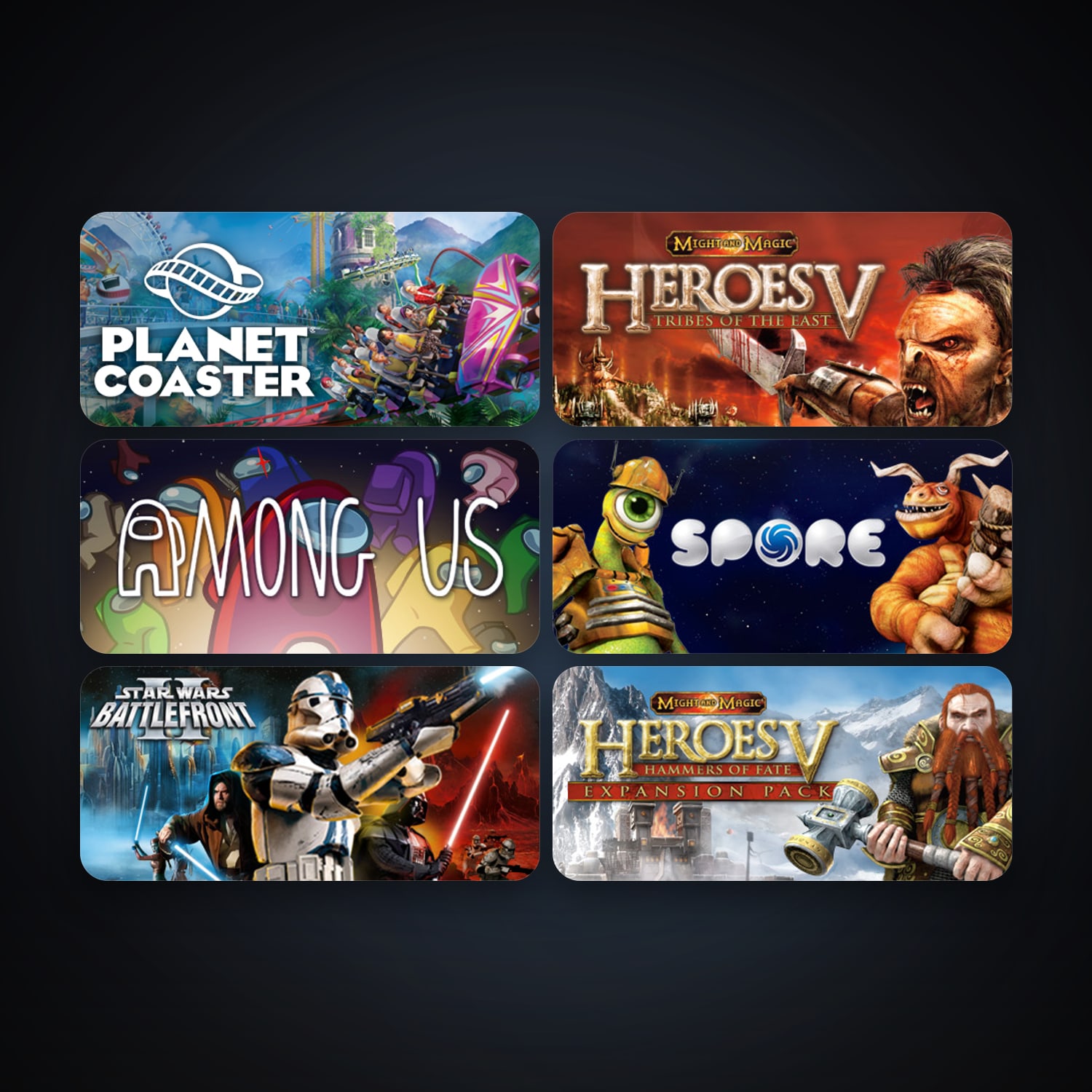 Star Wars: Battlefront 2 (Classic, 2005) + Heroes of Might & Magic V, 9 games, clean — HabibiAccounts