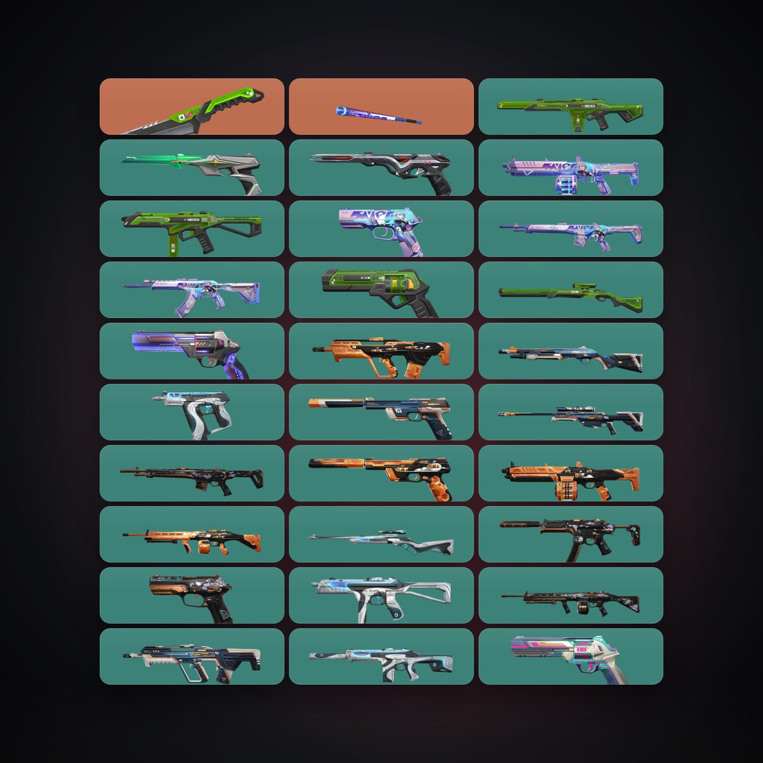 LA Gold 2 locker — 2 knives, 30 skins, lvl 114 — HabibiAccounts