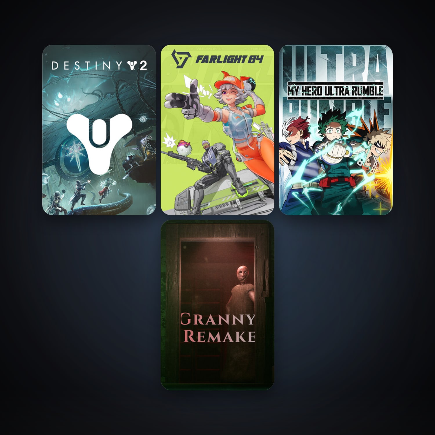 Destiny 2 + MY HERO ULTRA RUMBLE, 8 games, clean — HabibiAccounts