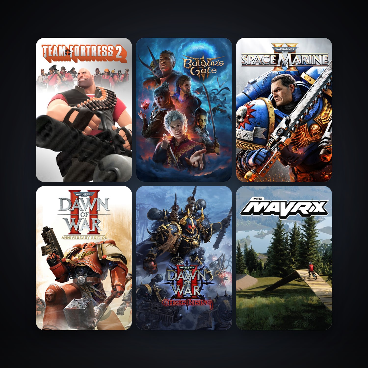 Team Fortress 2 + Warhammer 40,000: Dawn of War II, 39 games, Steam 10, clean — HabibiAccounts