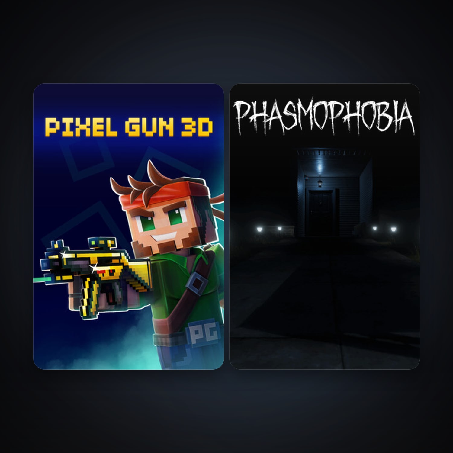 Phasmophobia + Pixel Gun 3D: PC Edition, 2 games, clean — HabibiAccounts