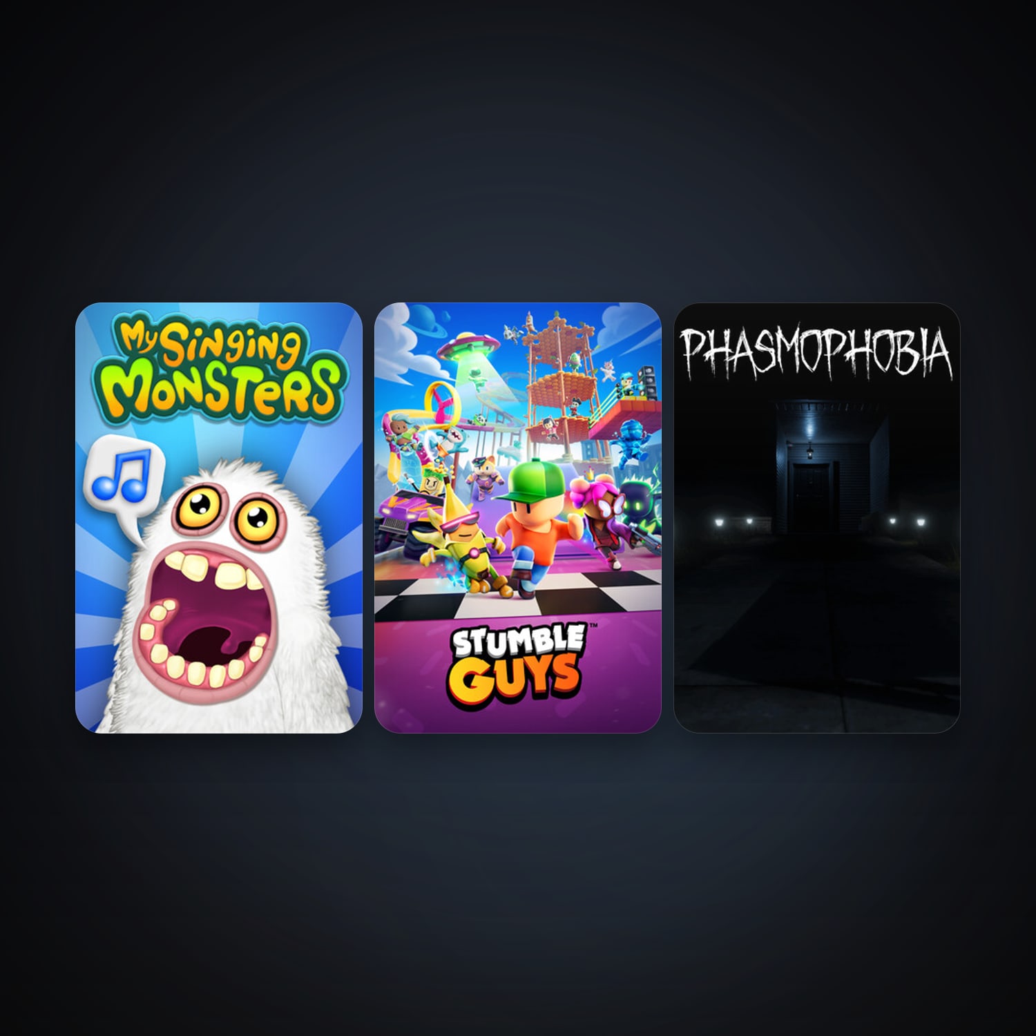 Phasmophobia + My Singing Monsters, 5 games, clean — HabibiAccounts