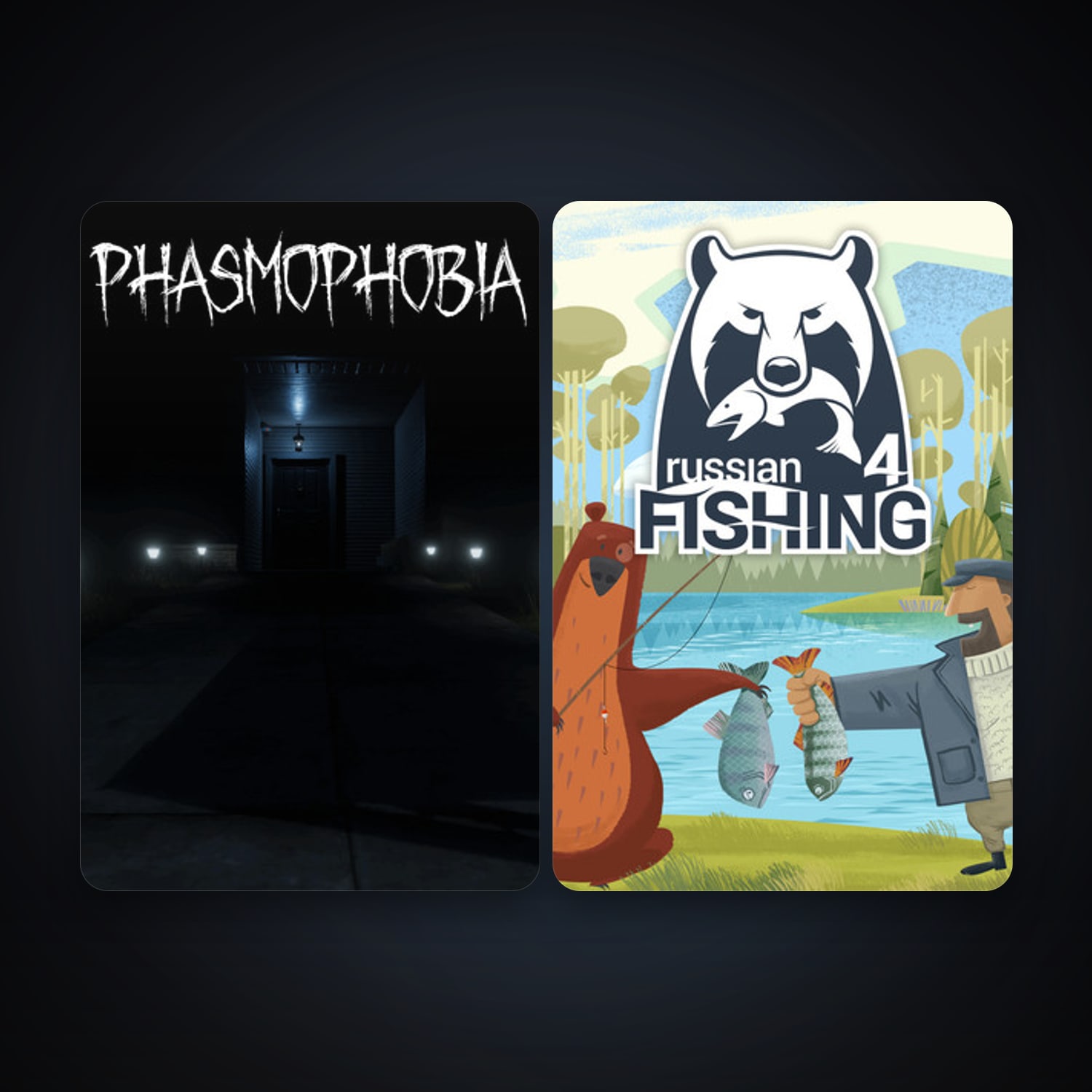 Phasmophobia + Russian Fishing 4, 3 games, clean — HabibiAccounts