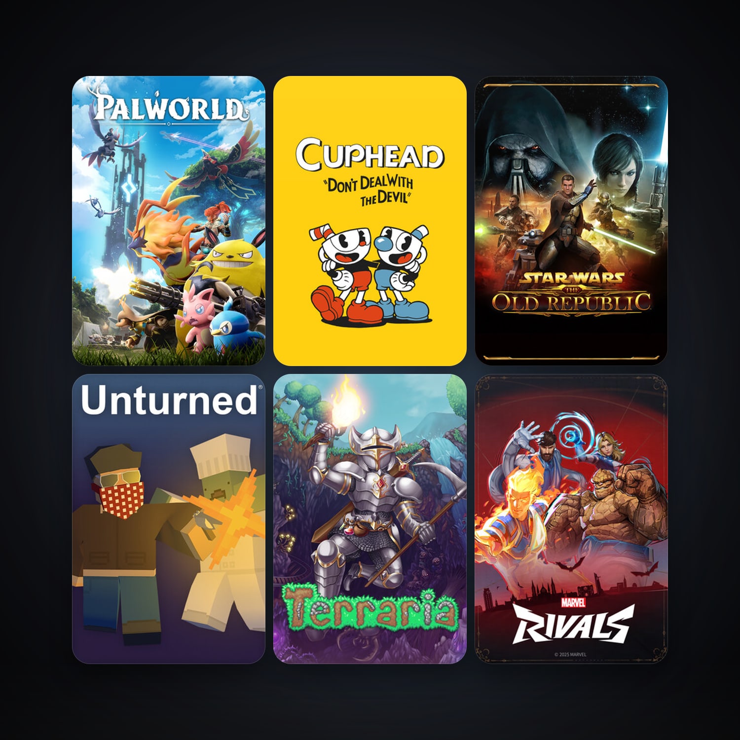 Terraria + Cuphead, 12 games, clean — HabibiAccounts