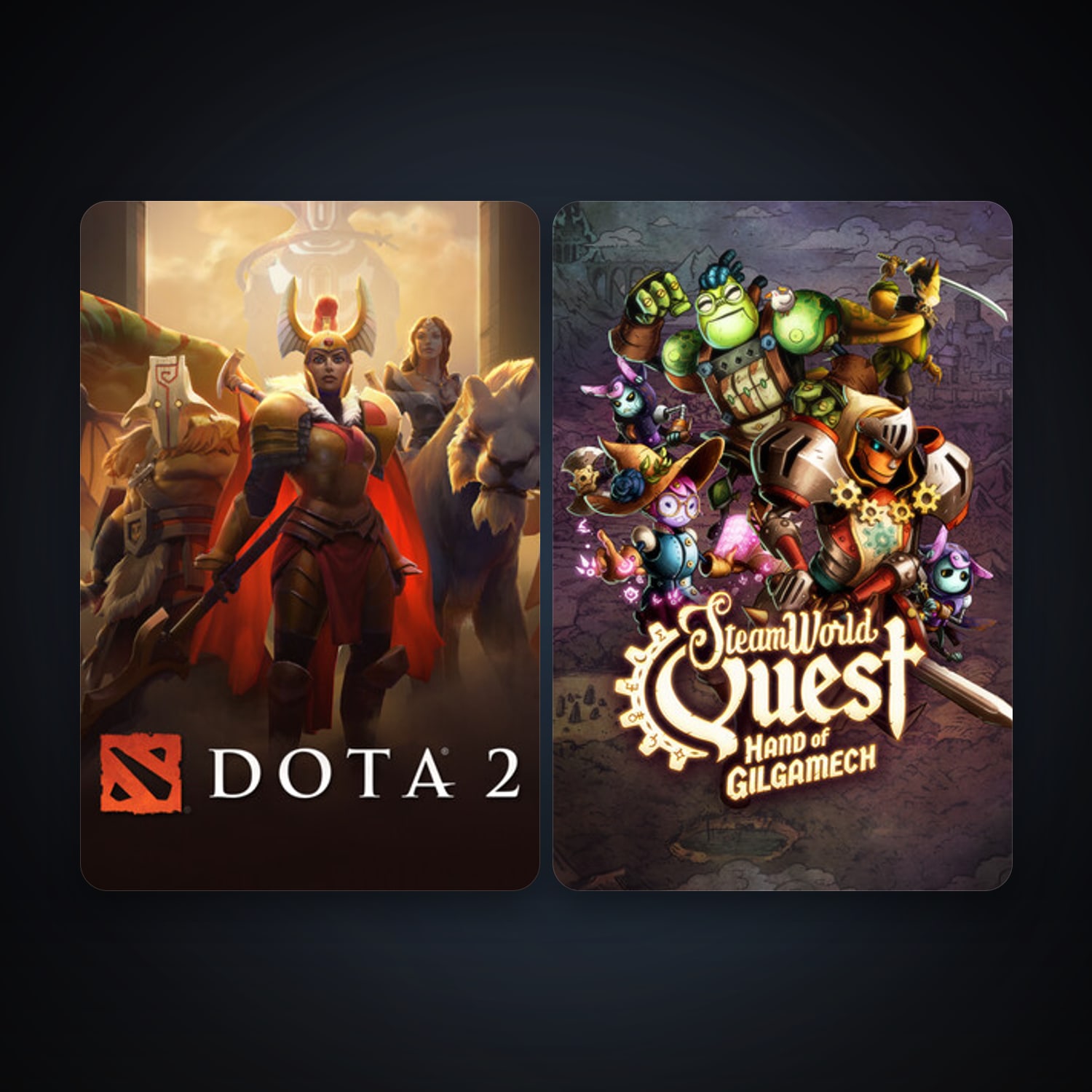 Dota 2 + SteamWorld Quest: Hand of Gilgamech, 3 games, clean — HabibiAccounts