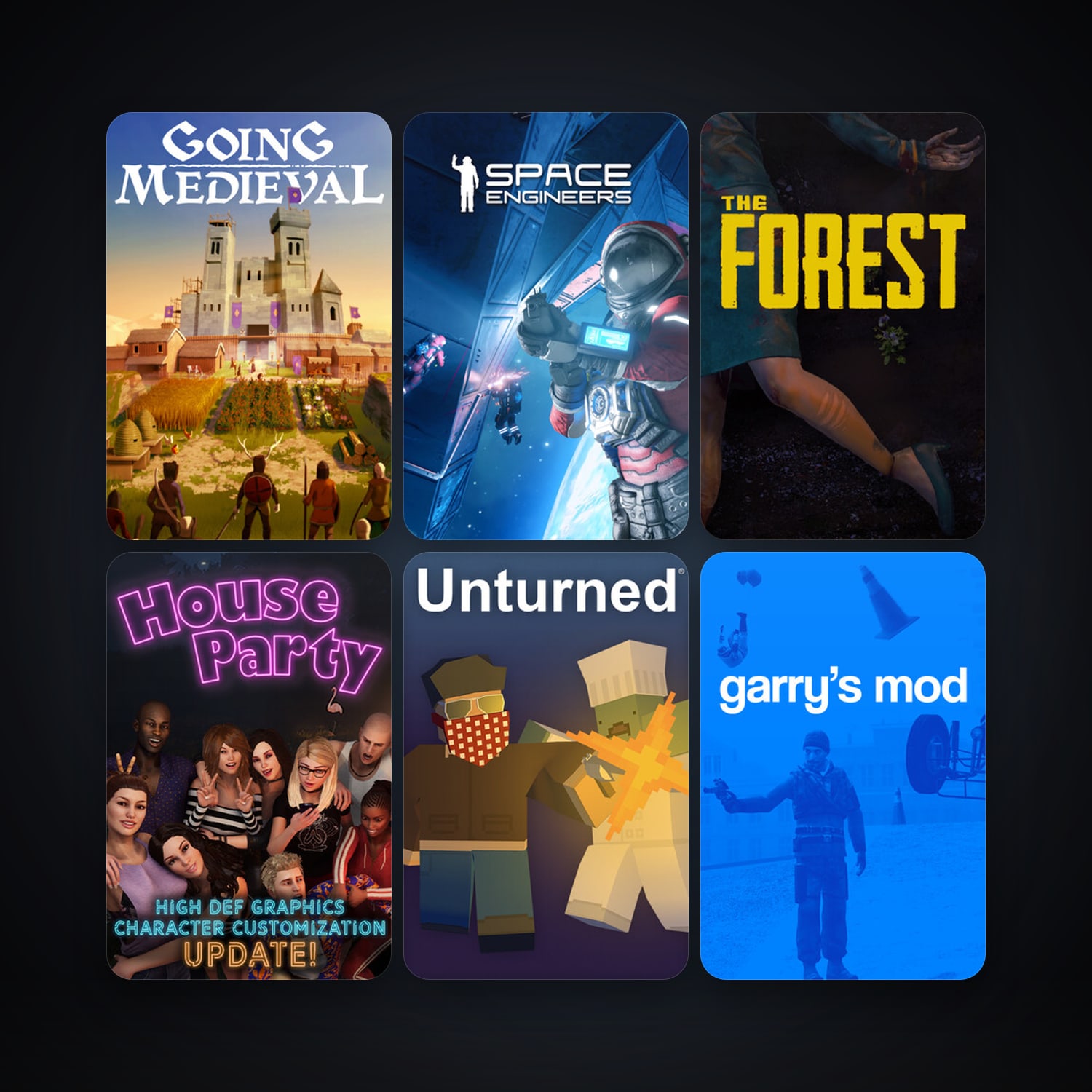 Garry's Mod + Project Zomboid, 12 games, clean — HabibiAccounts