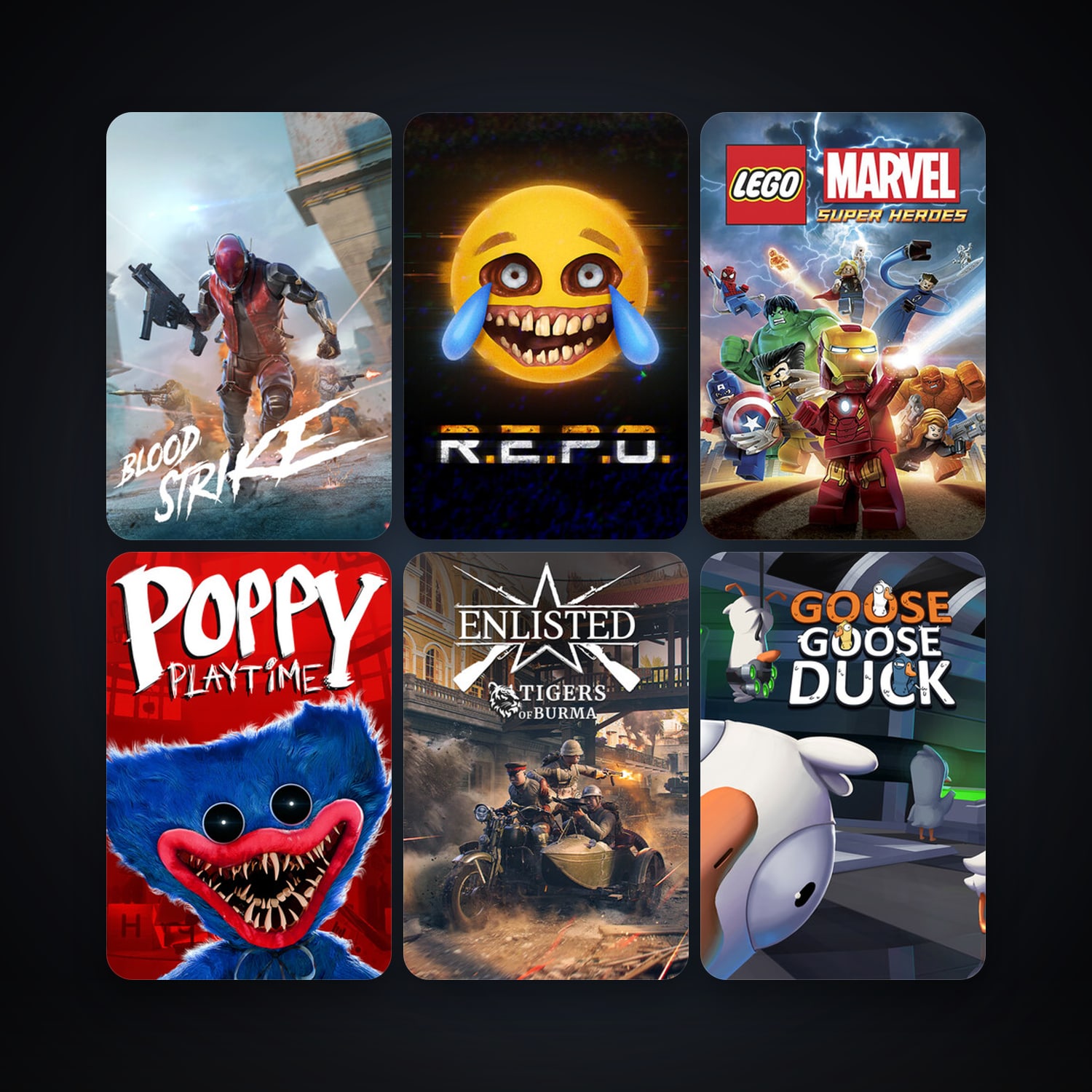 LEGO Marvel Super Heroes + Goose Goose Duck, 13 games, clean — HabibiAccounts