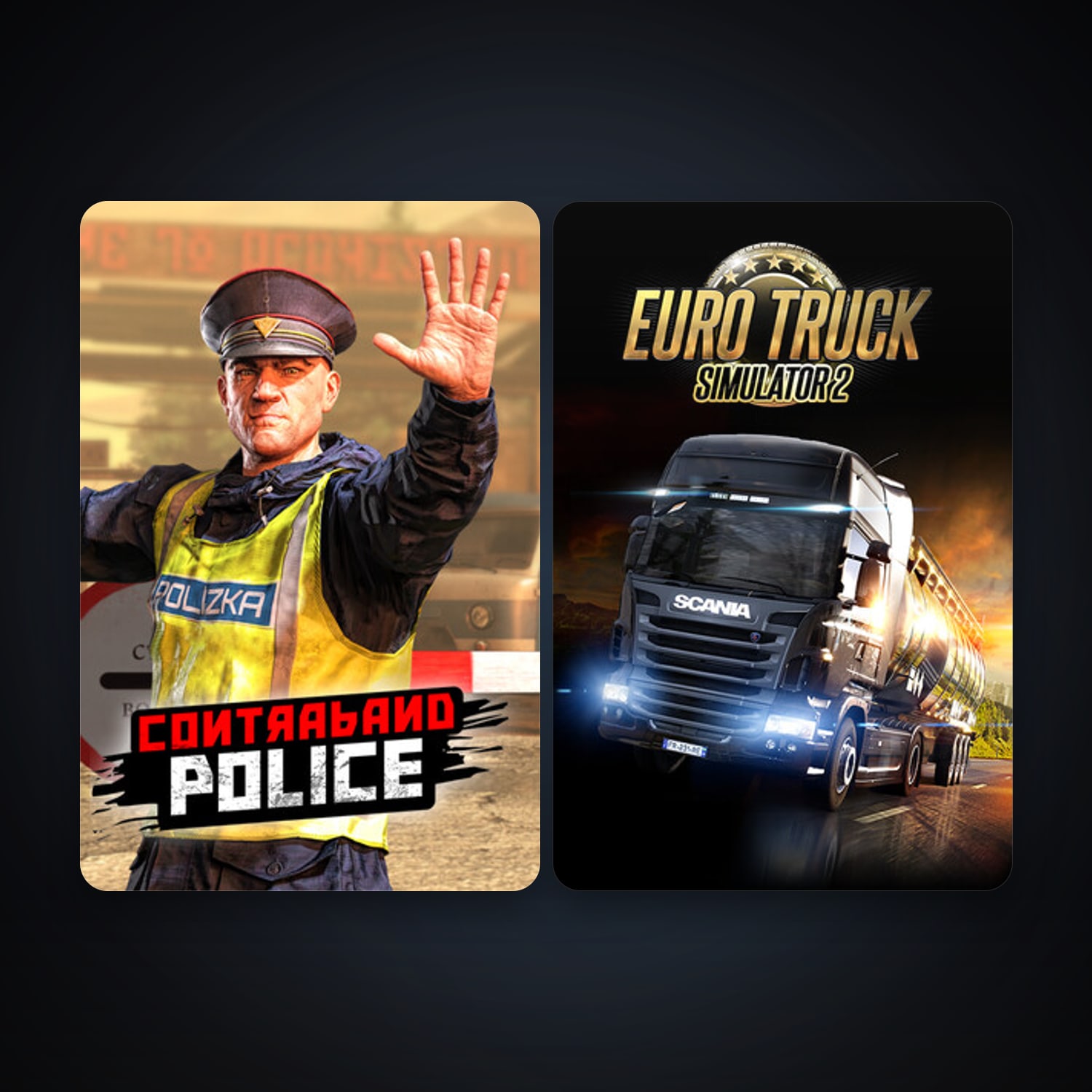 Euro Truck Simulator 2 + Contraband Police, 2 games, clean — HabibiAccounts