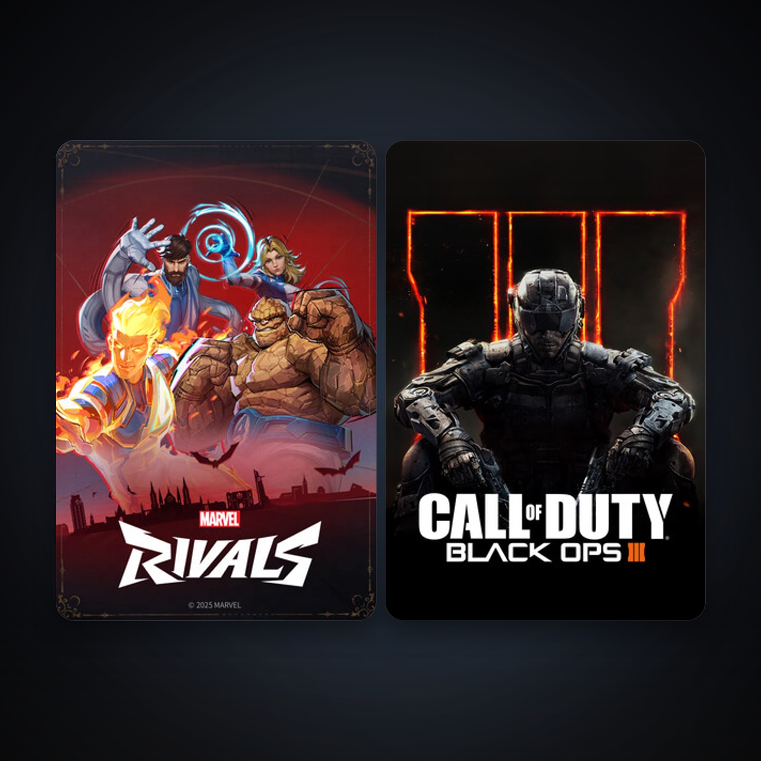 Call of Duty: Black Ops III + Marvel Rivals, 3 games, clean — HabibiAccounts