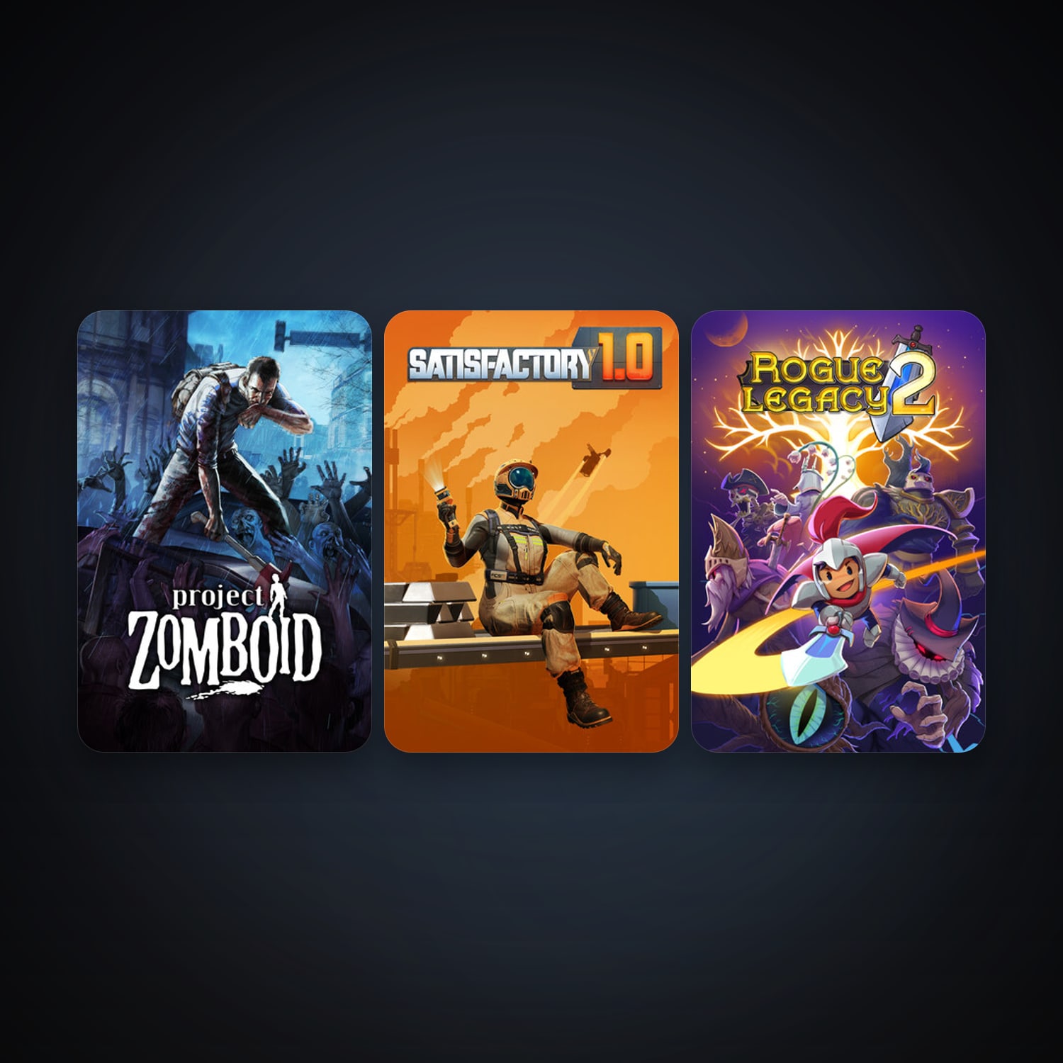 Project Zomboid + Satisfactory, 3 games, clean — HabibiAccounts