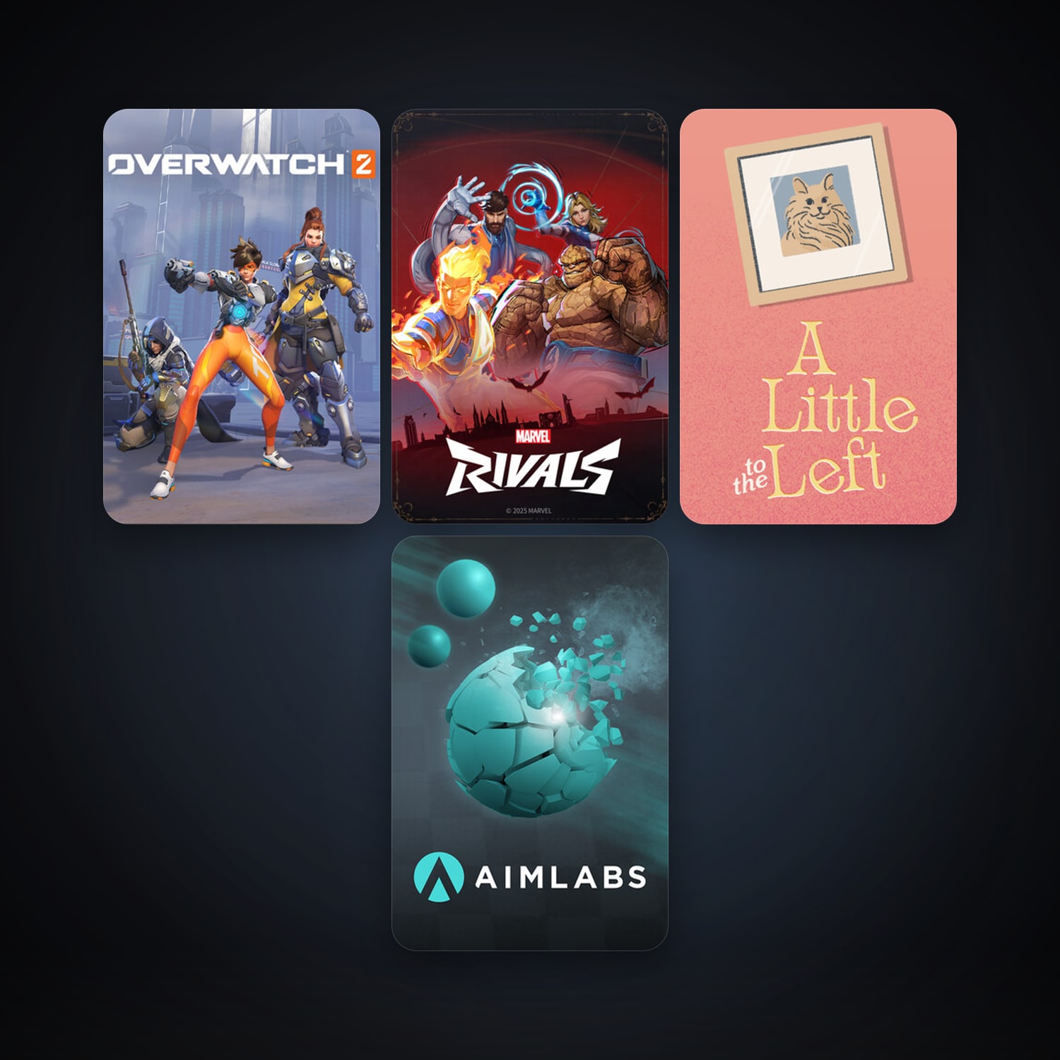 Aimlabs + A Little to the Left, 5 games, clean — HabibiAccounts
