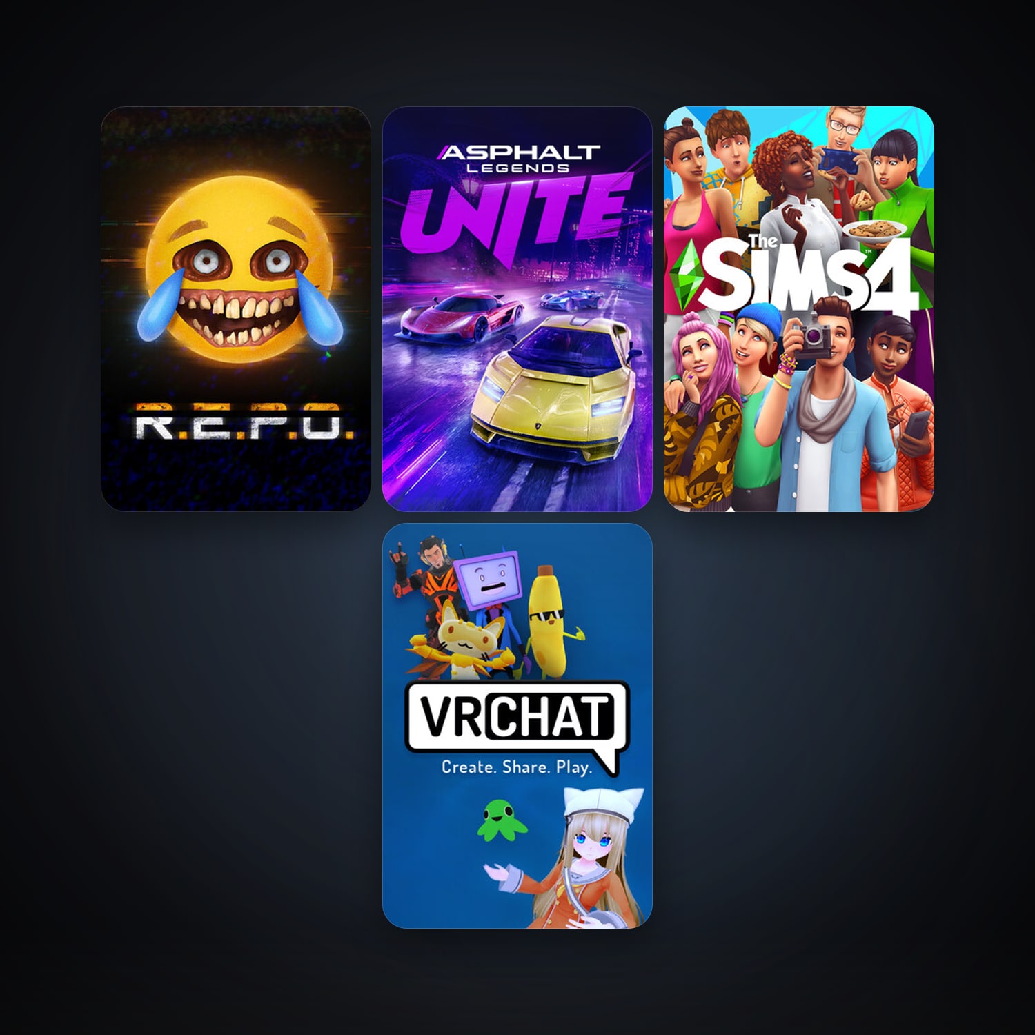 VRChat + The Sims 4, 5 games, clean — HabibiAccounts