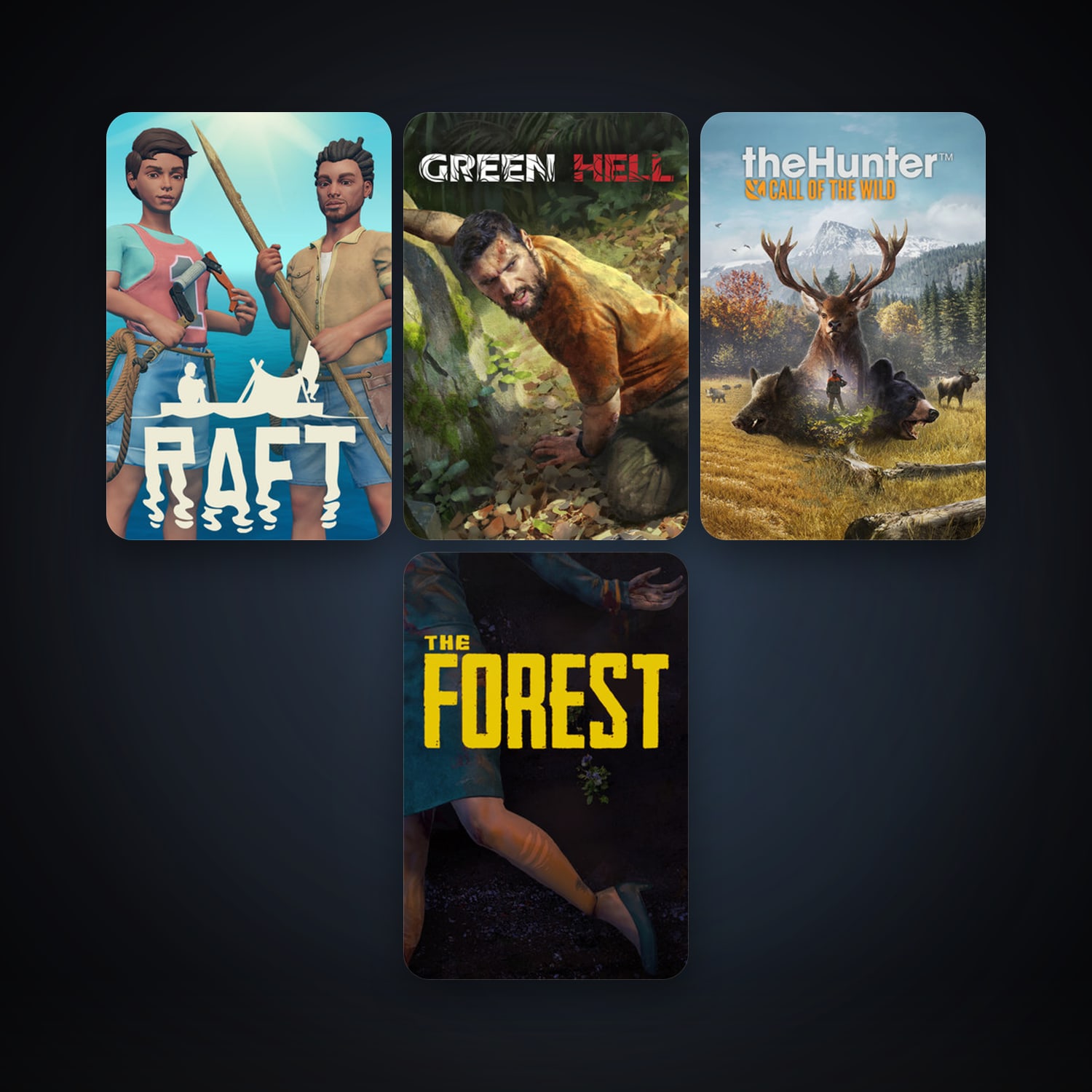 The Forest + theHunter: Call of the Wild, 6 games, clean — HabibiAccounts