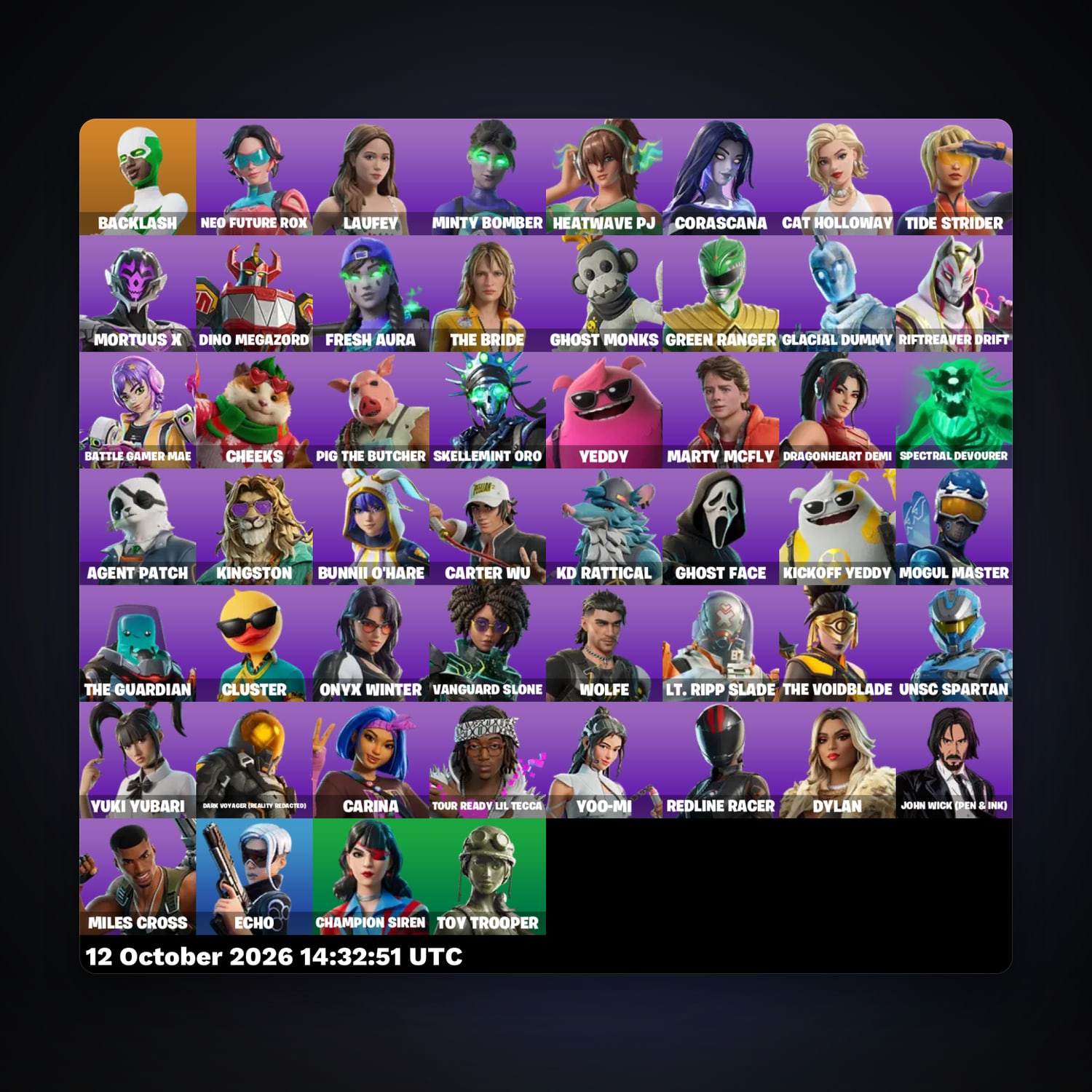 Fortnite account with Backlash & Neo Future Rox — 52 skins — lvl 1513 — HabibiAccounts