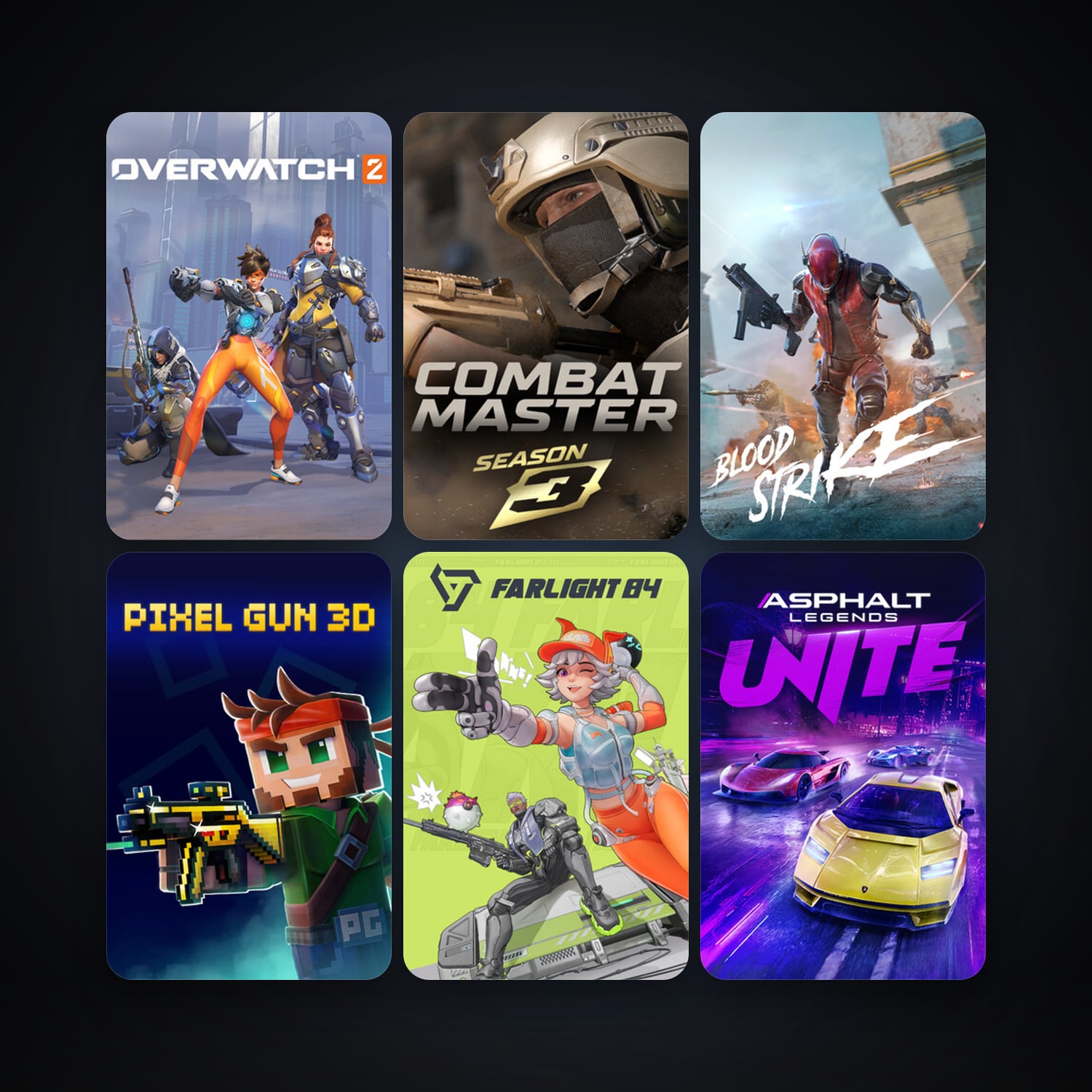 Asphalt Legends Unite + Farlight 84, 18 games, clean — HabibiAccounts