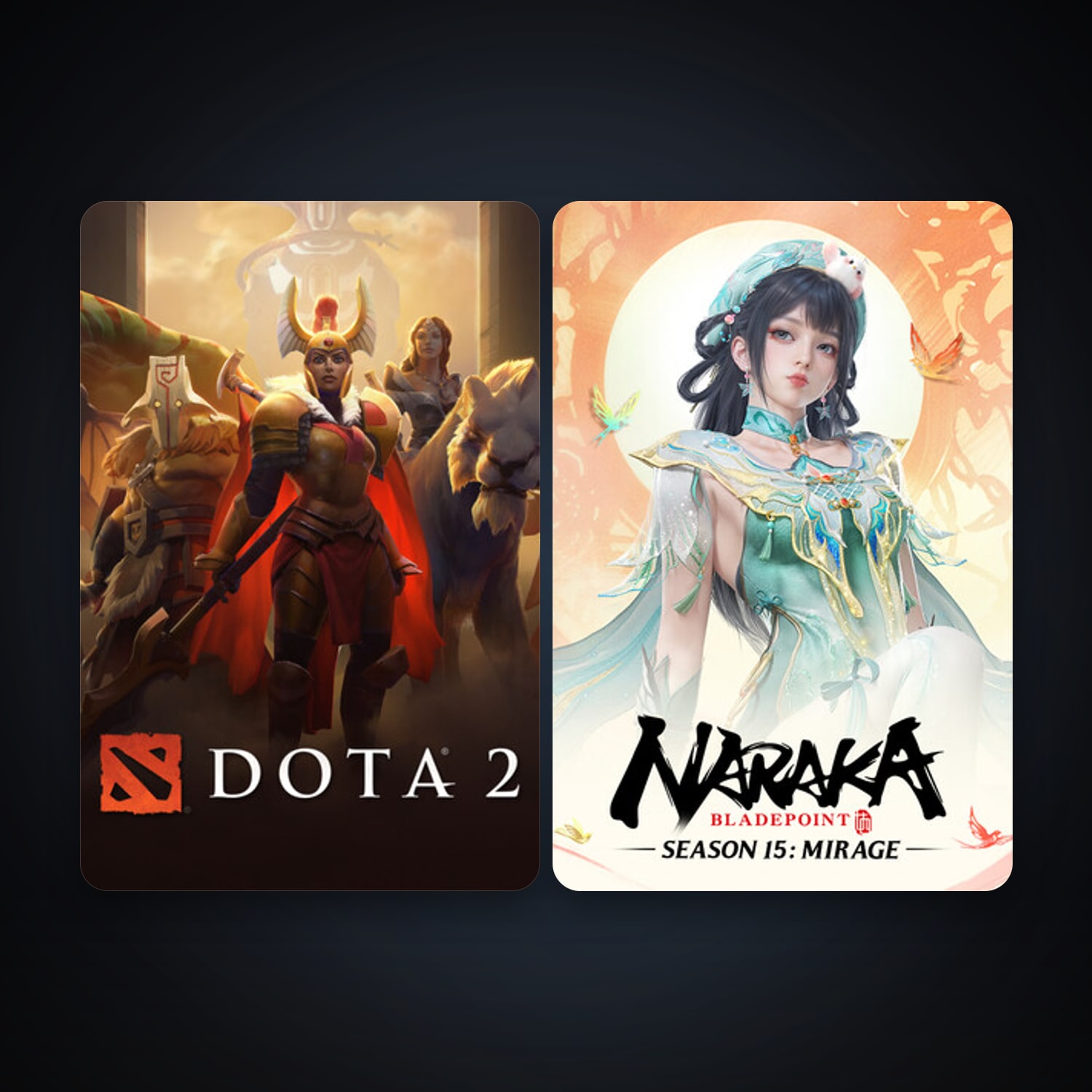 Dota 2 + NARAKA: BLADEPOINT, 8 games, clean — HabibiAccounts
