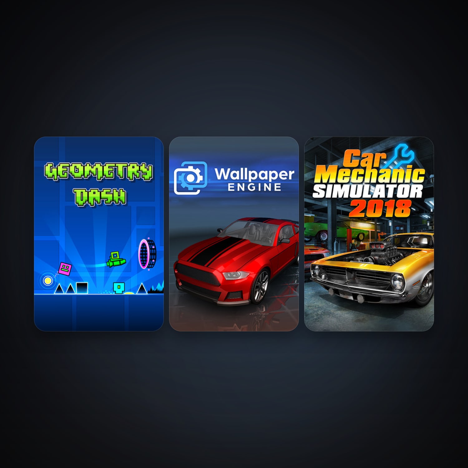 Geometry Dash + Wallpaper Engine, 6 games, clean — HabibiAccounts