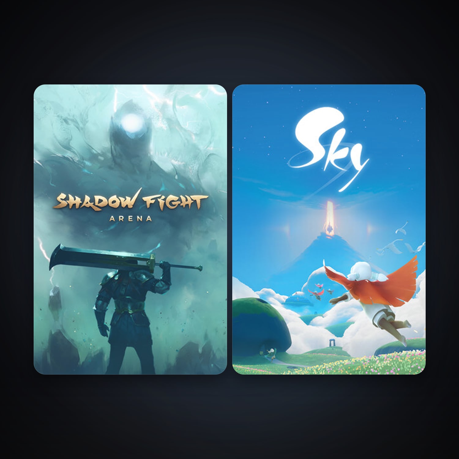 Shadow Fight Arena + Sky: Children of the Light, 4 games, clean — HabibiAccounts