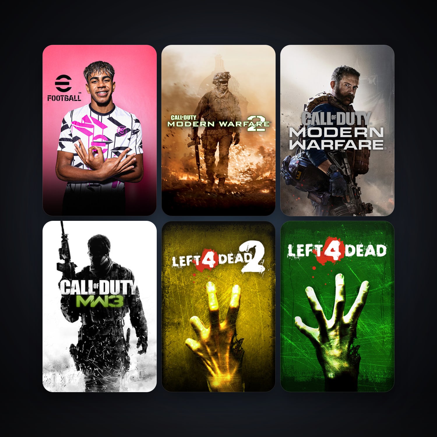 Left 4 Dead 2 + Call of Duty: Modern Warfare 2 (2009), 28 games, clean — HabibiAccounts