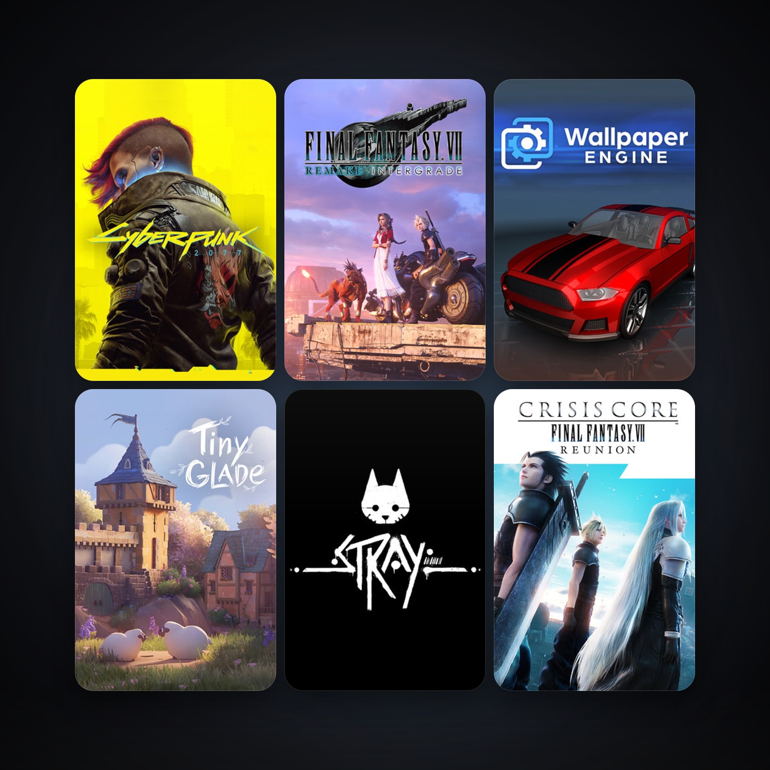 Wallpaper Engine + Cyberpunk 2077, 8 games, clean — HabibiAccounts