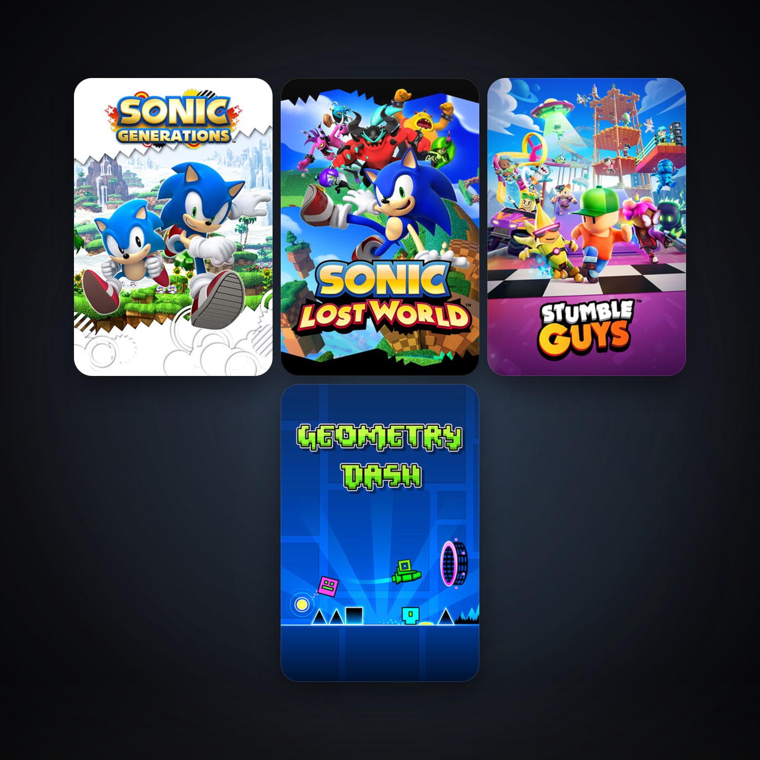 Sonic Generations Collection + Geometry Dash, 10 games, clean — HabibiAccounts