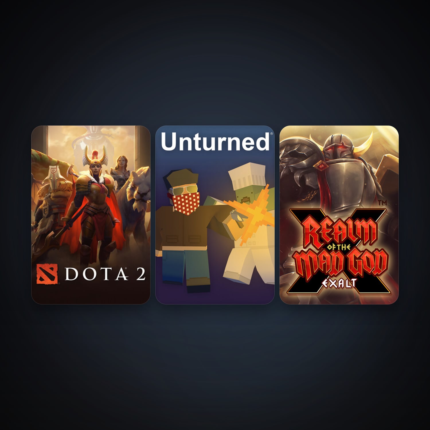 Dota 2 + Realm of the Mad God, 8 games, clean — HabibiAccounts