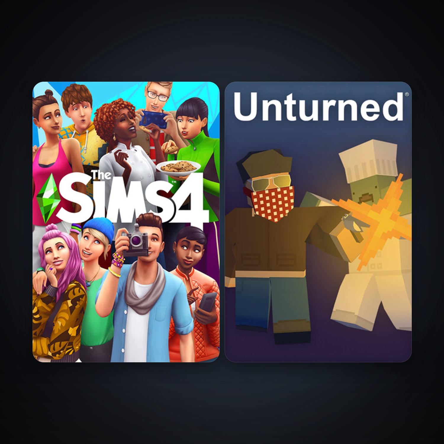 Unturned + The Sims 4, 4 games, clean — HabibiAccounts