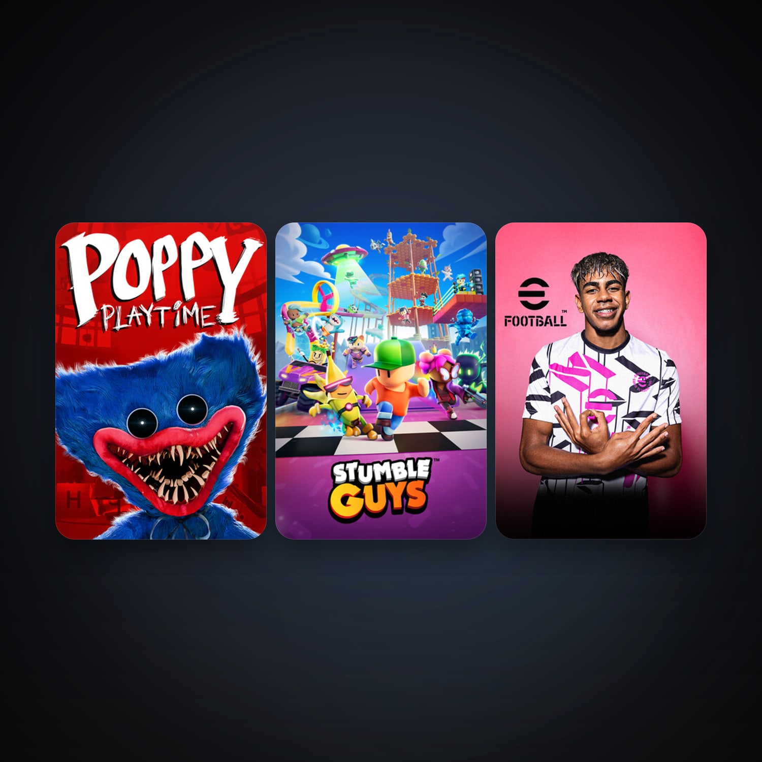 eFootball 2024 + Stumble Guys, 5 games, clean — HabibiAccounts