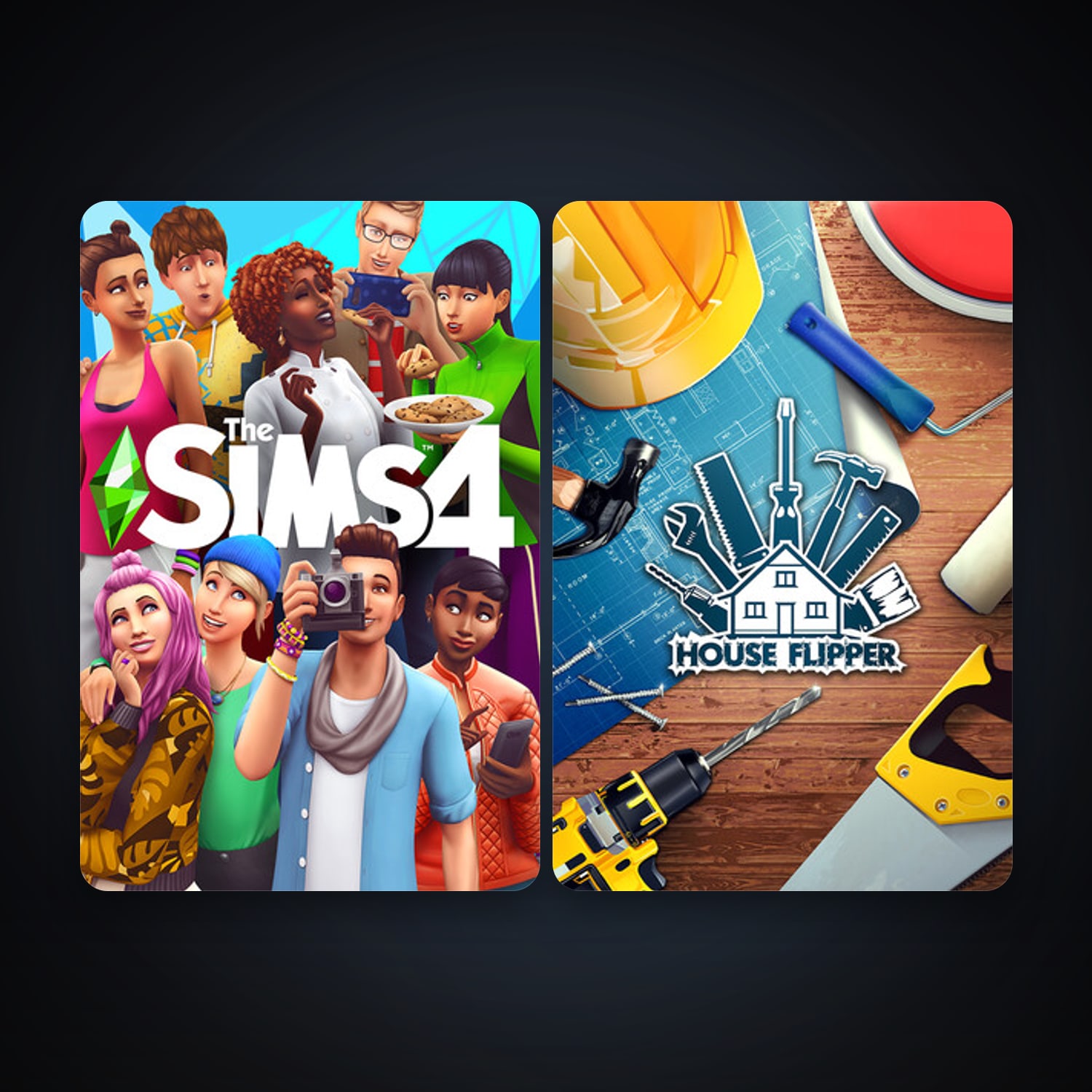House Flipper + The Sims 4, 2 games, clean — HabibiAccounts
