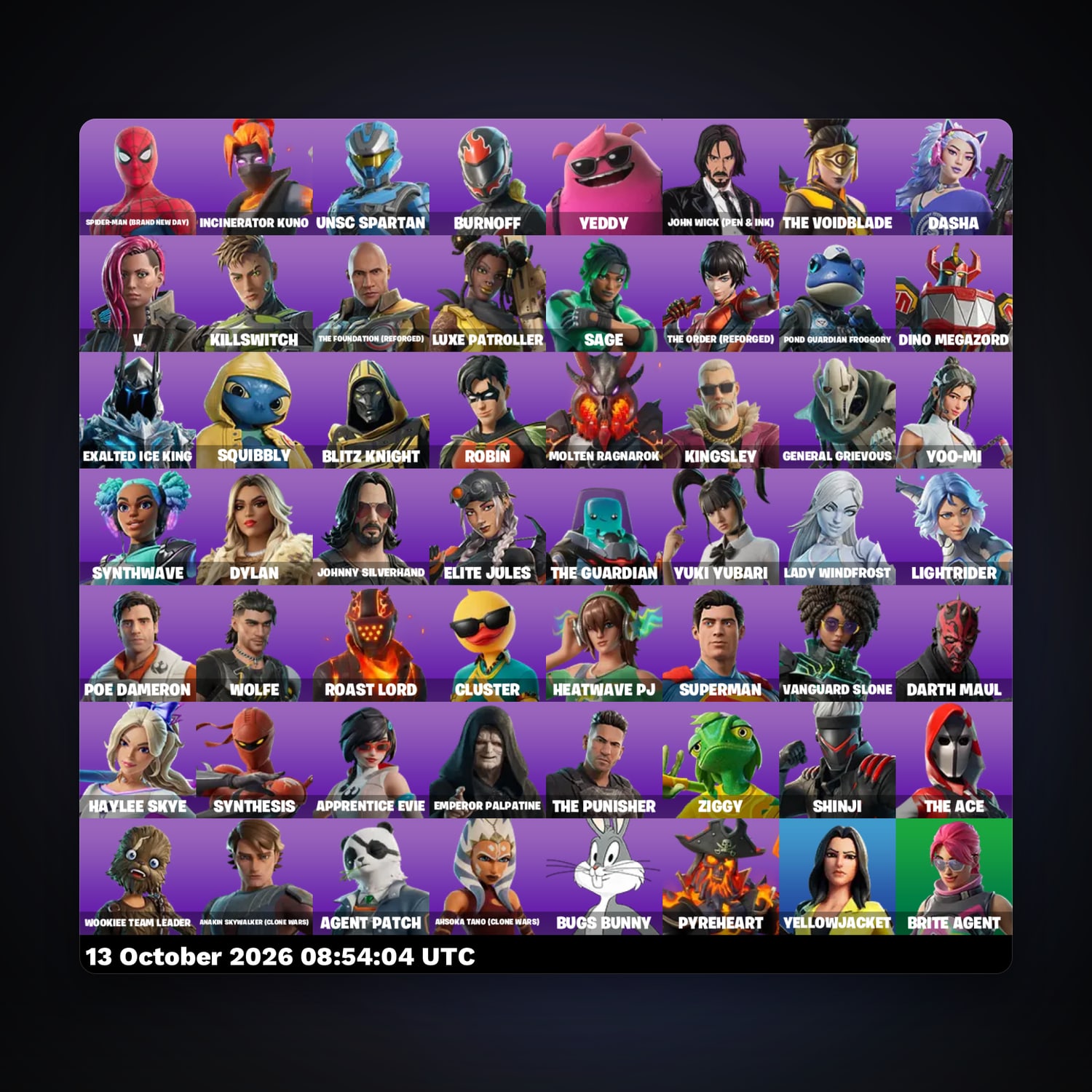Fortnite account with Spider-Man (Brand New Day) & Incinerator Kuno — 56 skins — 100 V-Bucks — lvl 692 — HabibiAccounts
