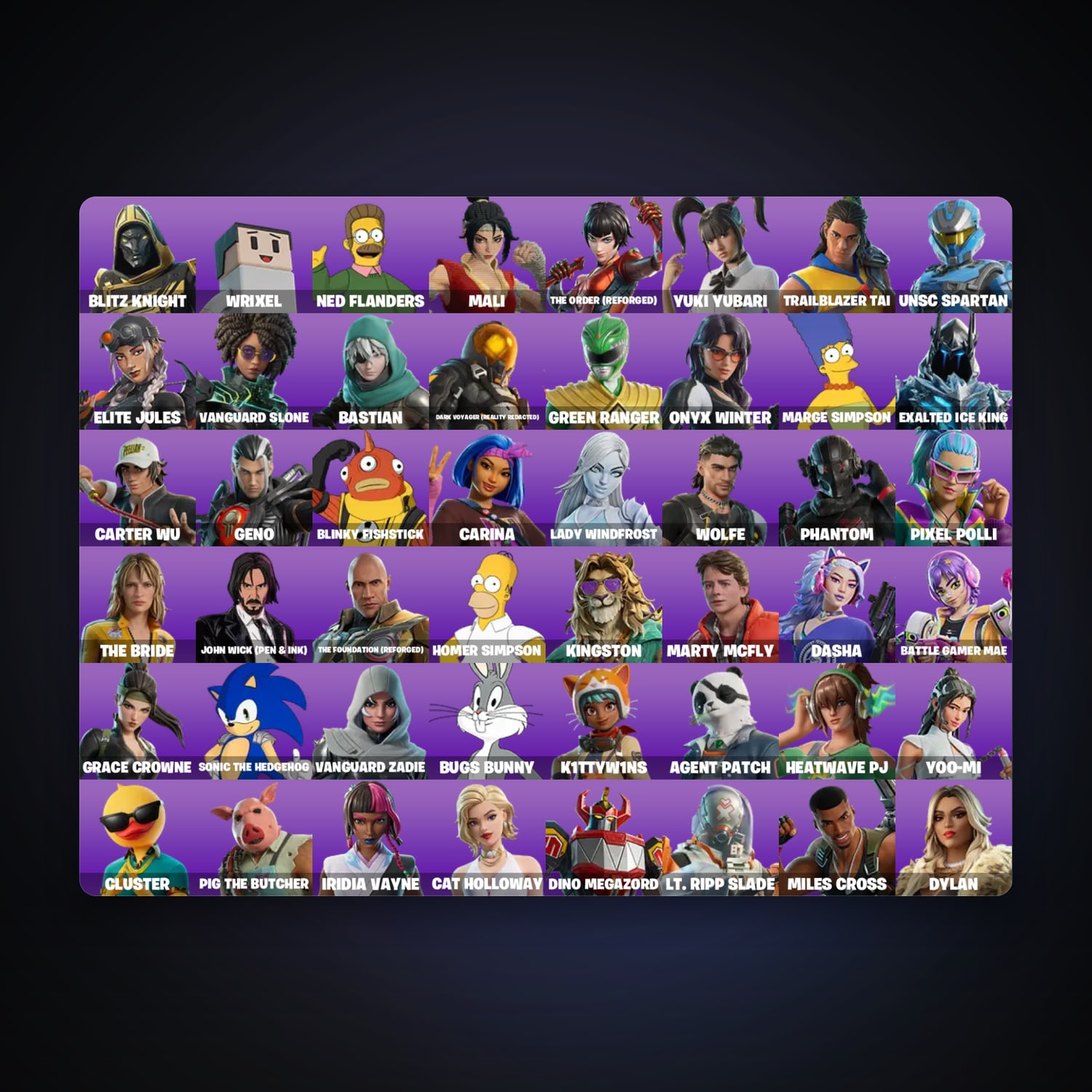 Fortnite account with Blitz Knight & Wrixel — 51 skins — 750 V-Bucks — lvl 2432 — HabibiAccounts