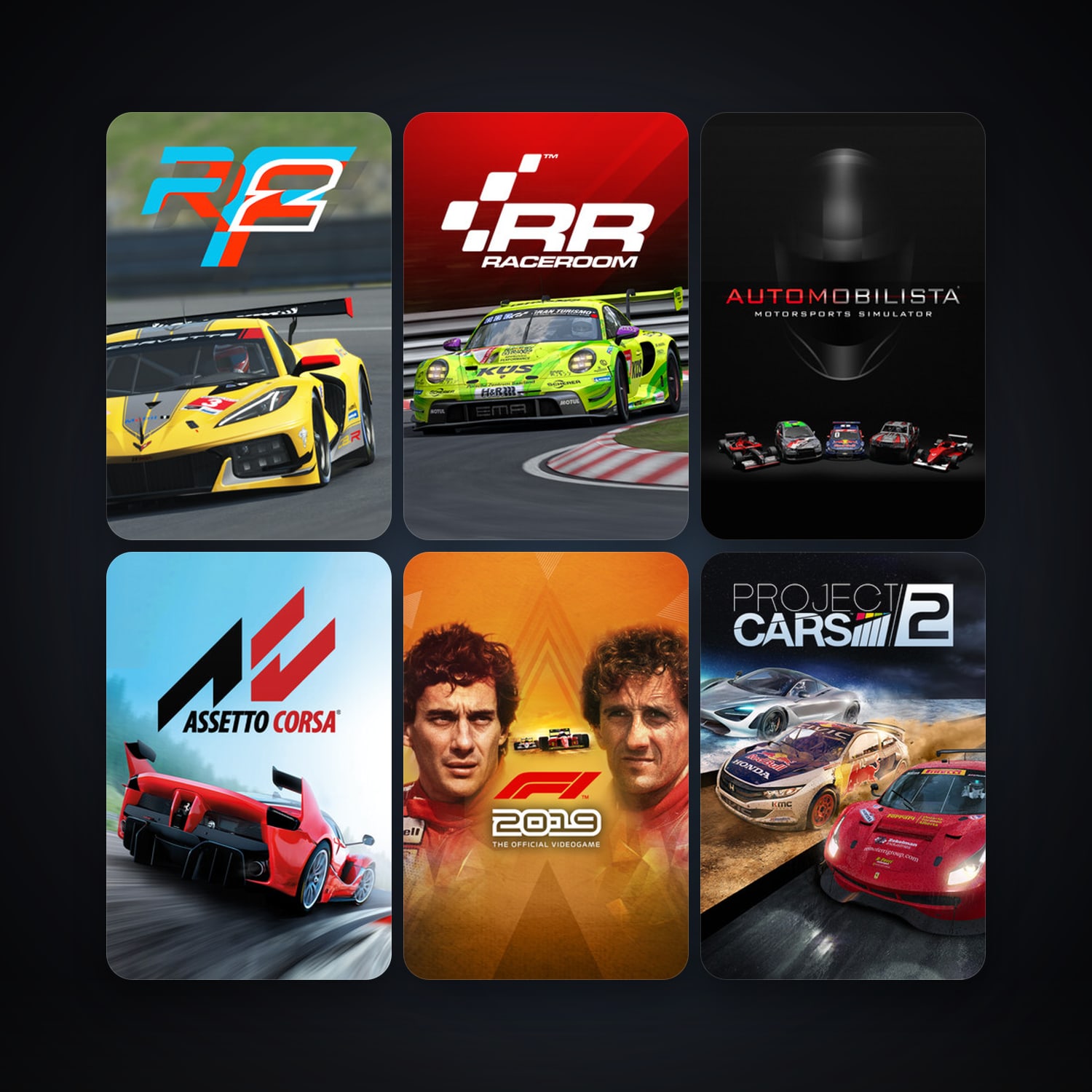 RaceRoom Racing Experience + Assetto Corsa, 12 games, clean — HabibiAccounts