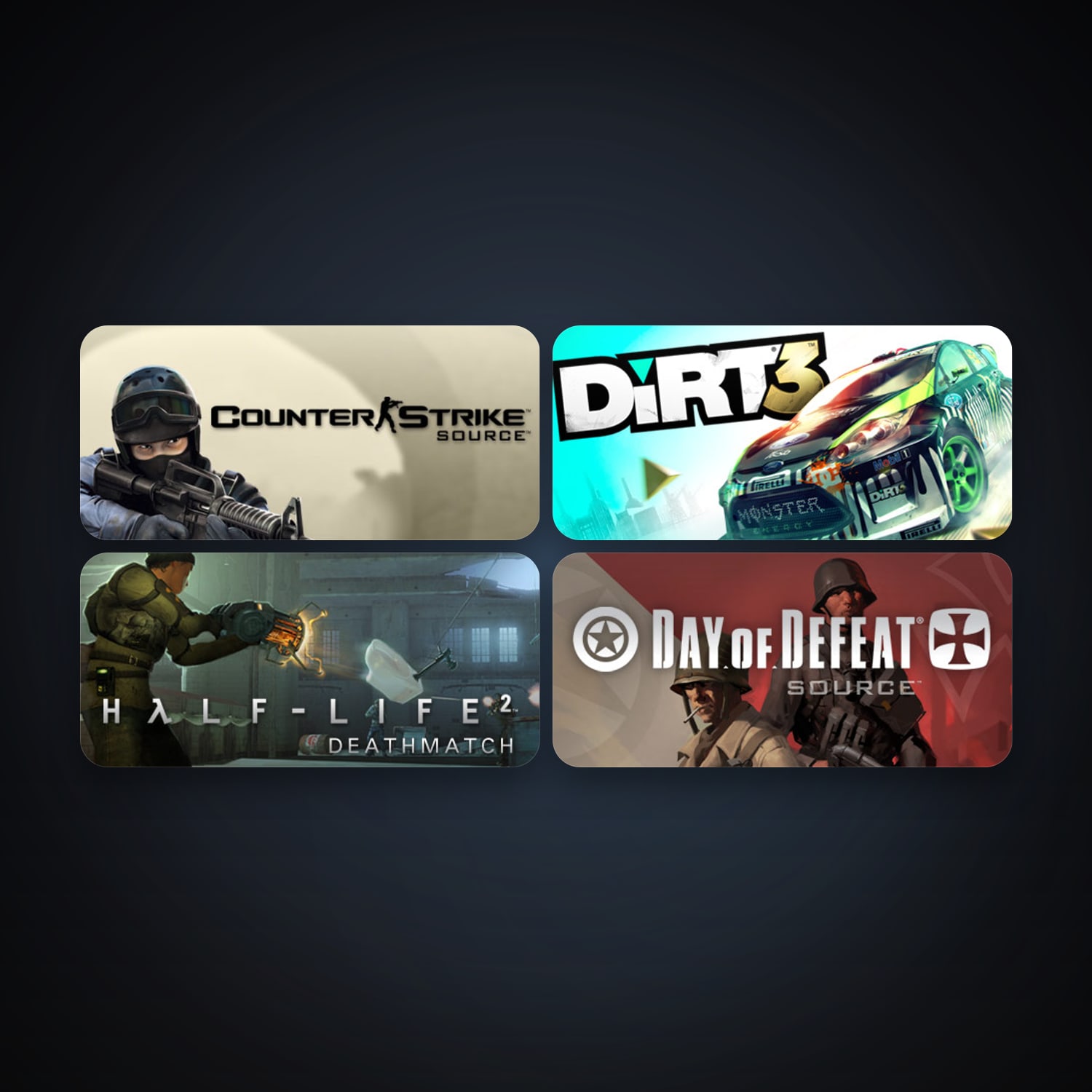 Counter-Strike: Source + Day of Defeat: Source, 6 games, Steam 10, clean — HabibiAccounts