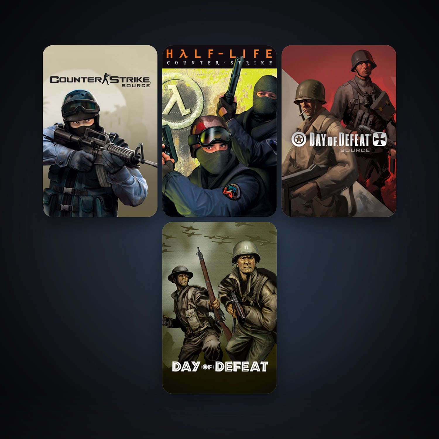 Counter-Strike + Day of Defeat, 9 games, Steam 10, clean — HabibiAccounts