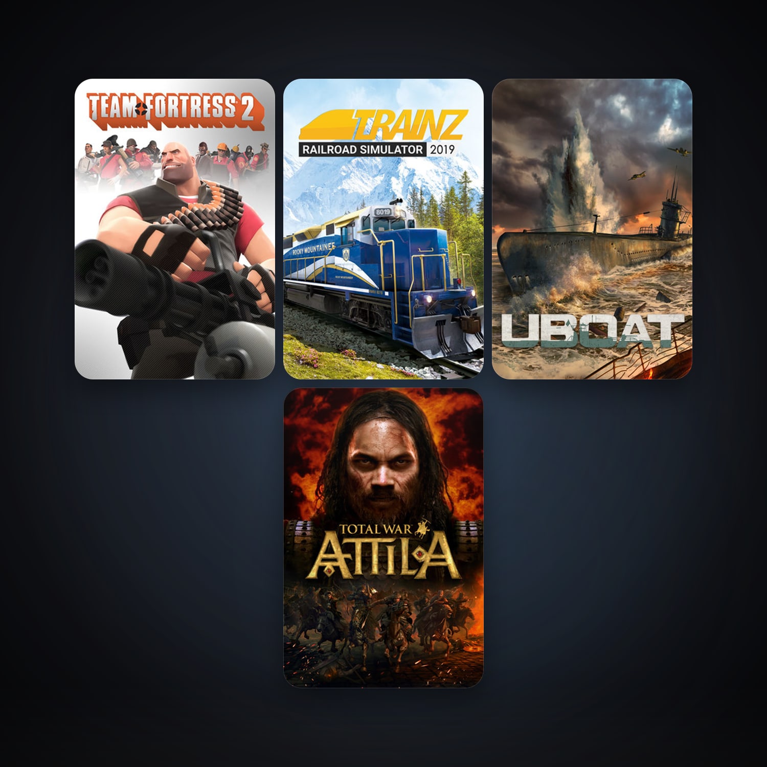 Team Fortress 2 + Total War: ATTILA, 12 games, clean — HabibiAccounts