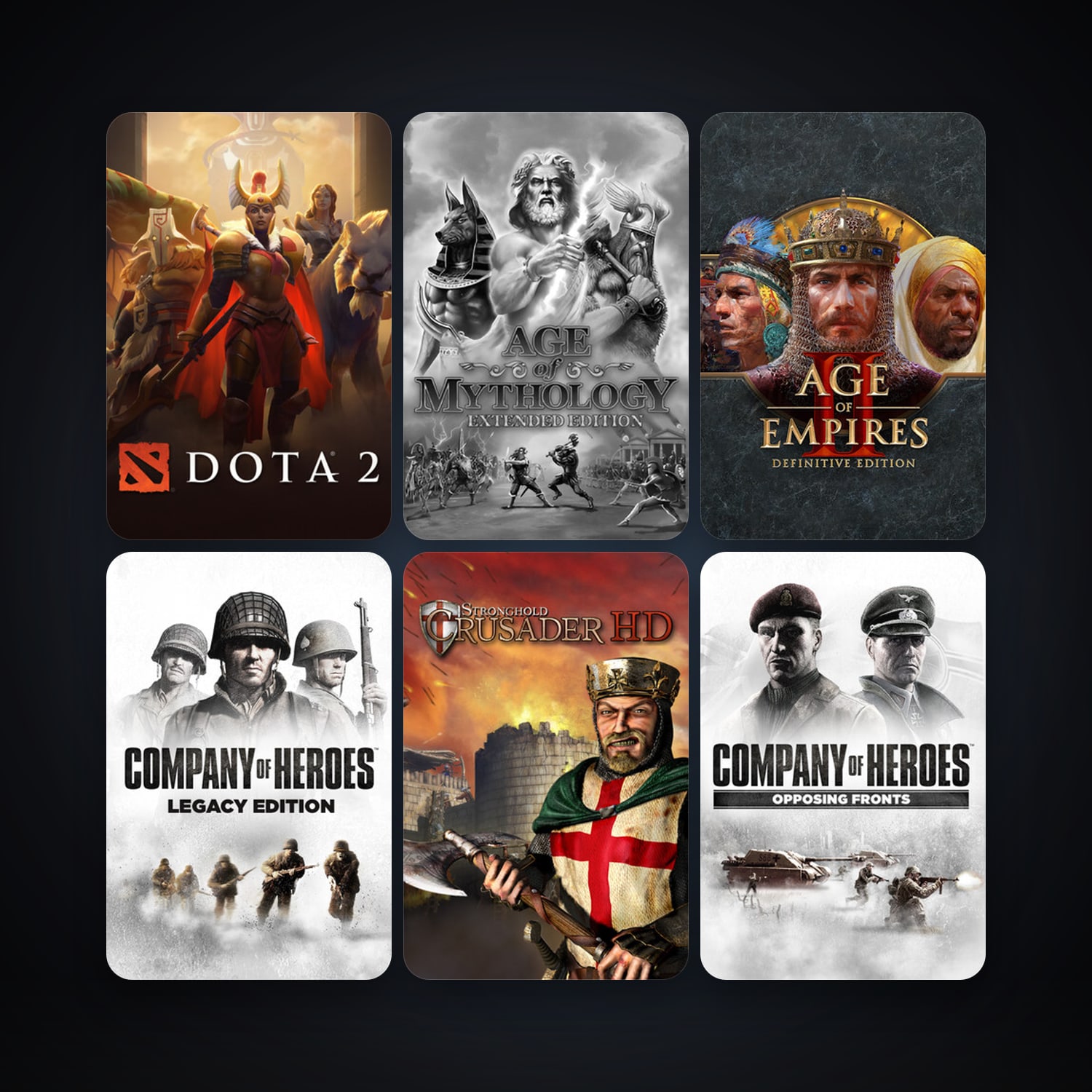 Dota 2 + Company of Heroes, 11 games, clean — HabibiAccounts