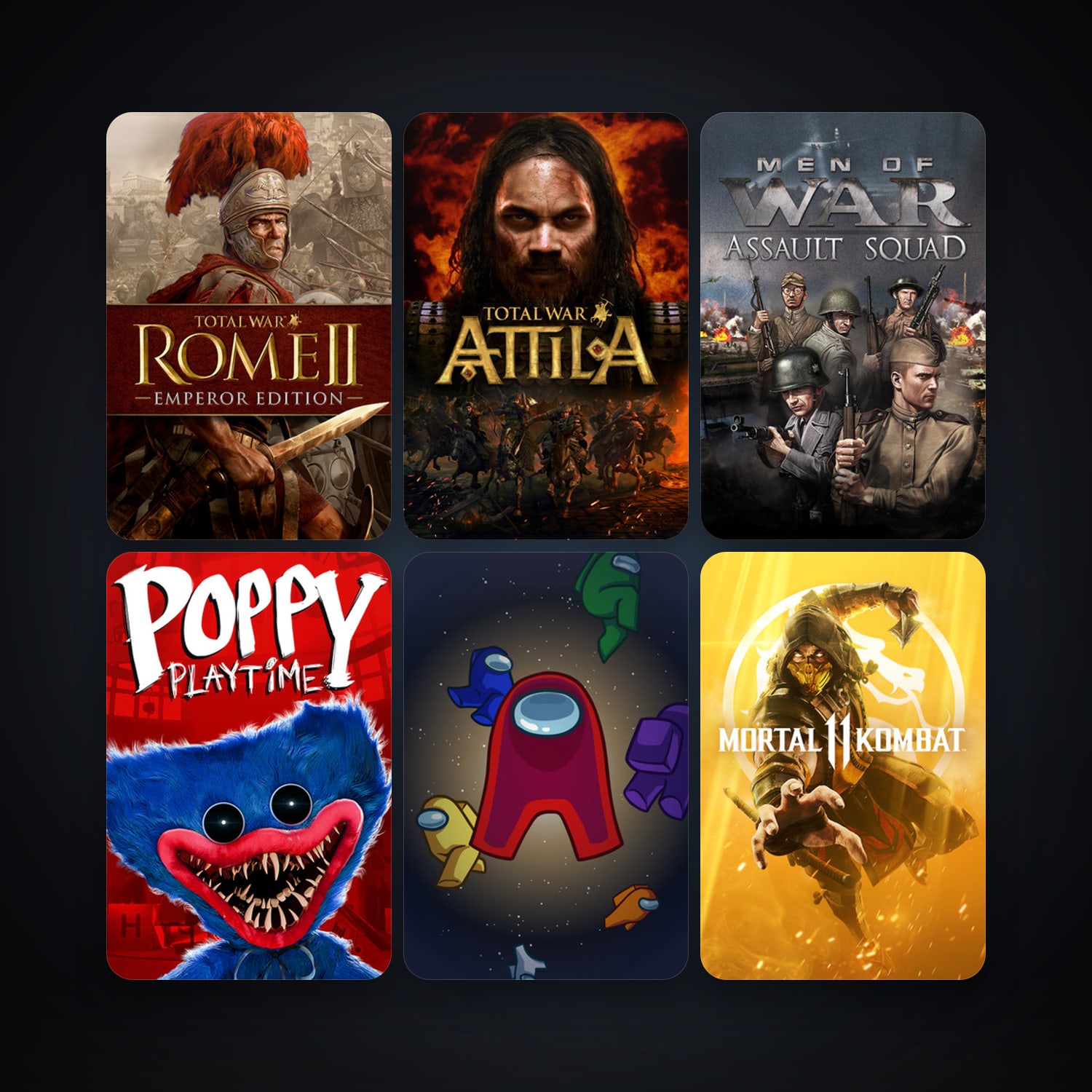 Men of War: Assault Squad + Total War: ROME II - Emperor Edition, 8 games, clean — HabibiAccounts