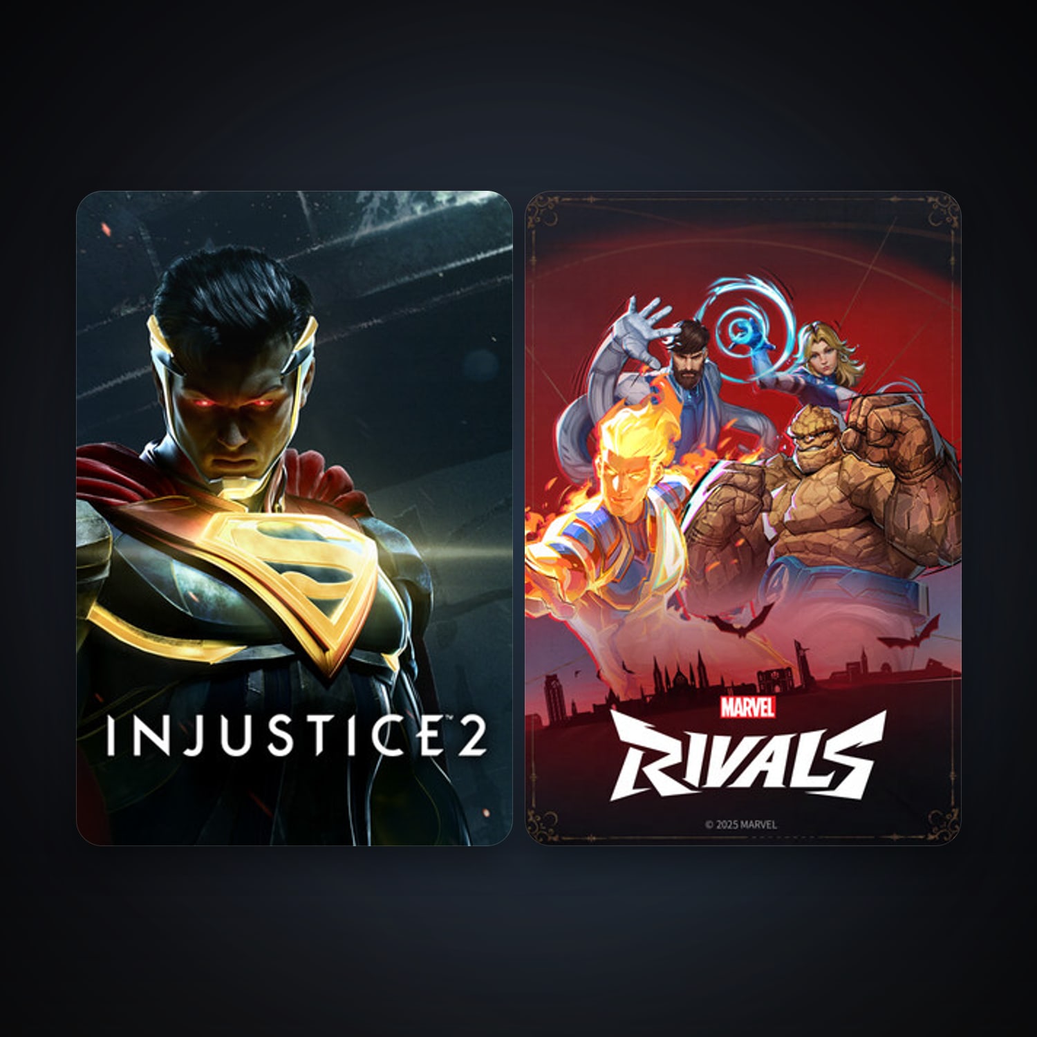Injustice 2 + Marvel Rivals, 2 games, clean — HabibiAccounts